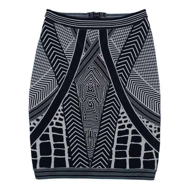 Herve Leger Jacquard Bandage Mini Skirt S