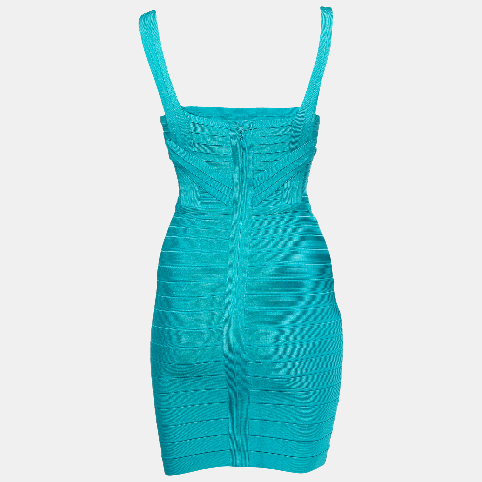 

Herve Leger Blue Knit Sleeveless Bandage Dress