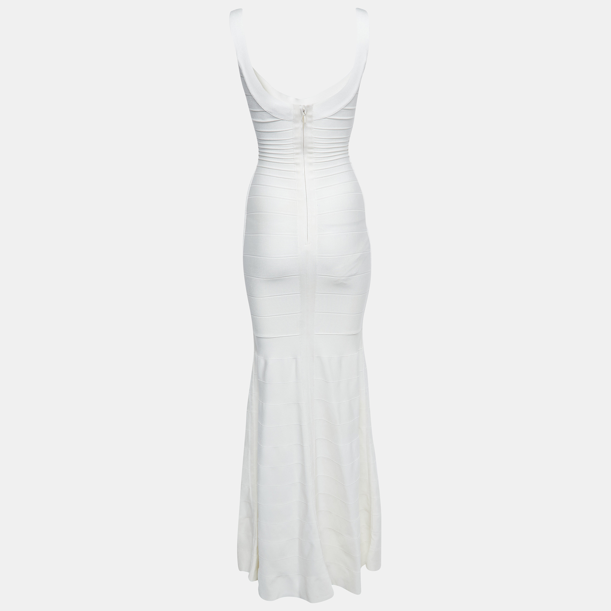 

Herve Leger White Bandage Knit Ellen Maxi Dress