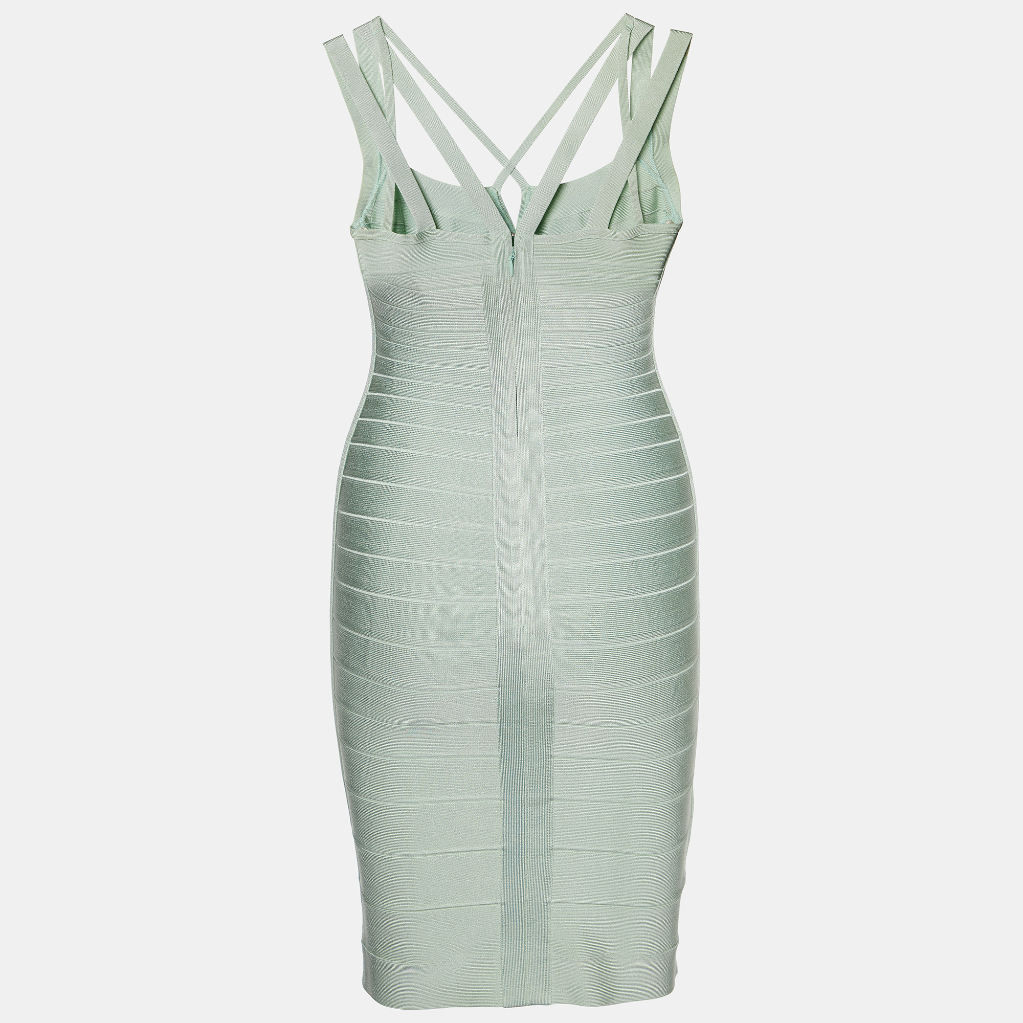 

Herve Leger Light Green bandage Aqua Foam Dress