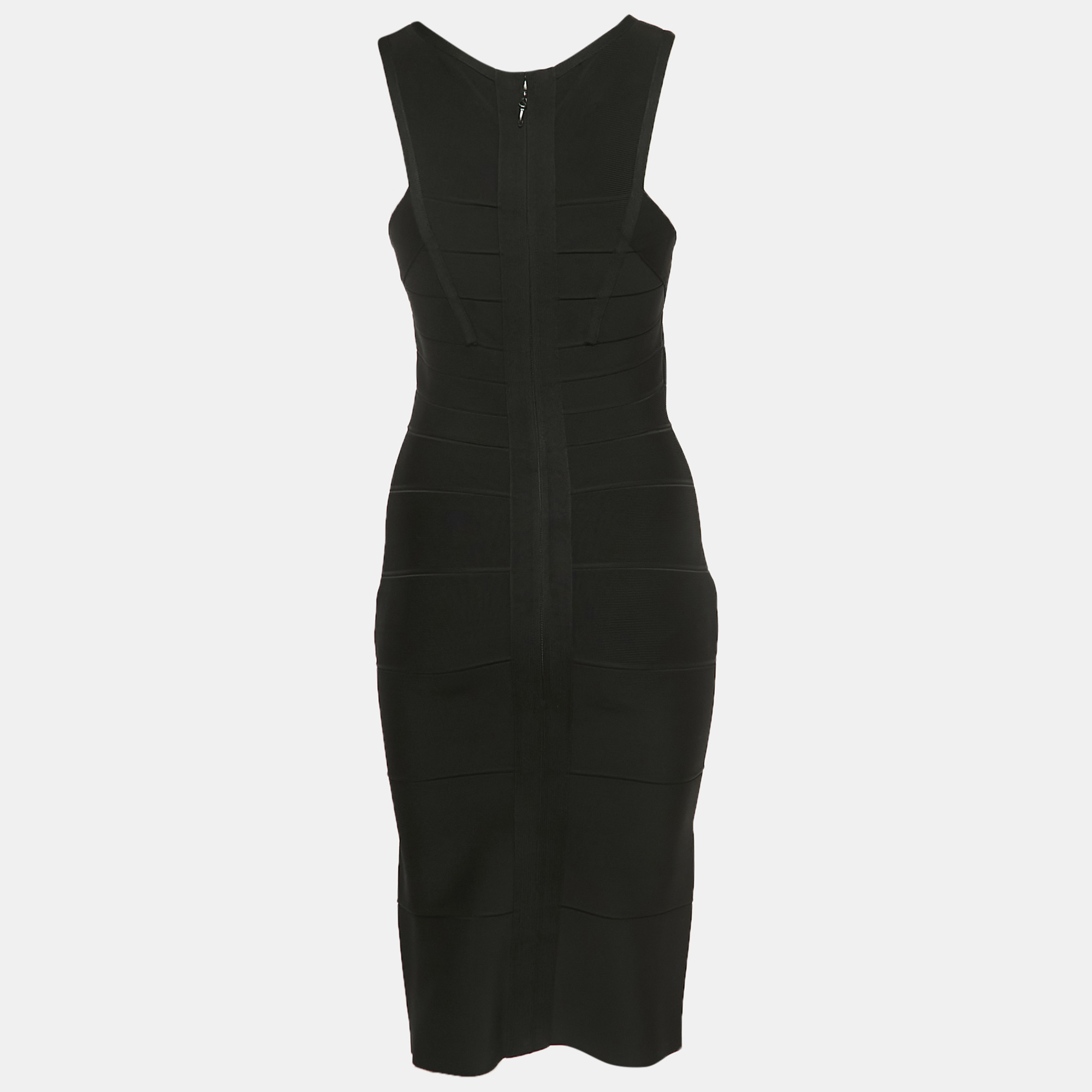 

Herve Leger Black Knit Sleeveless Short Bandage Dress