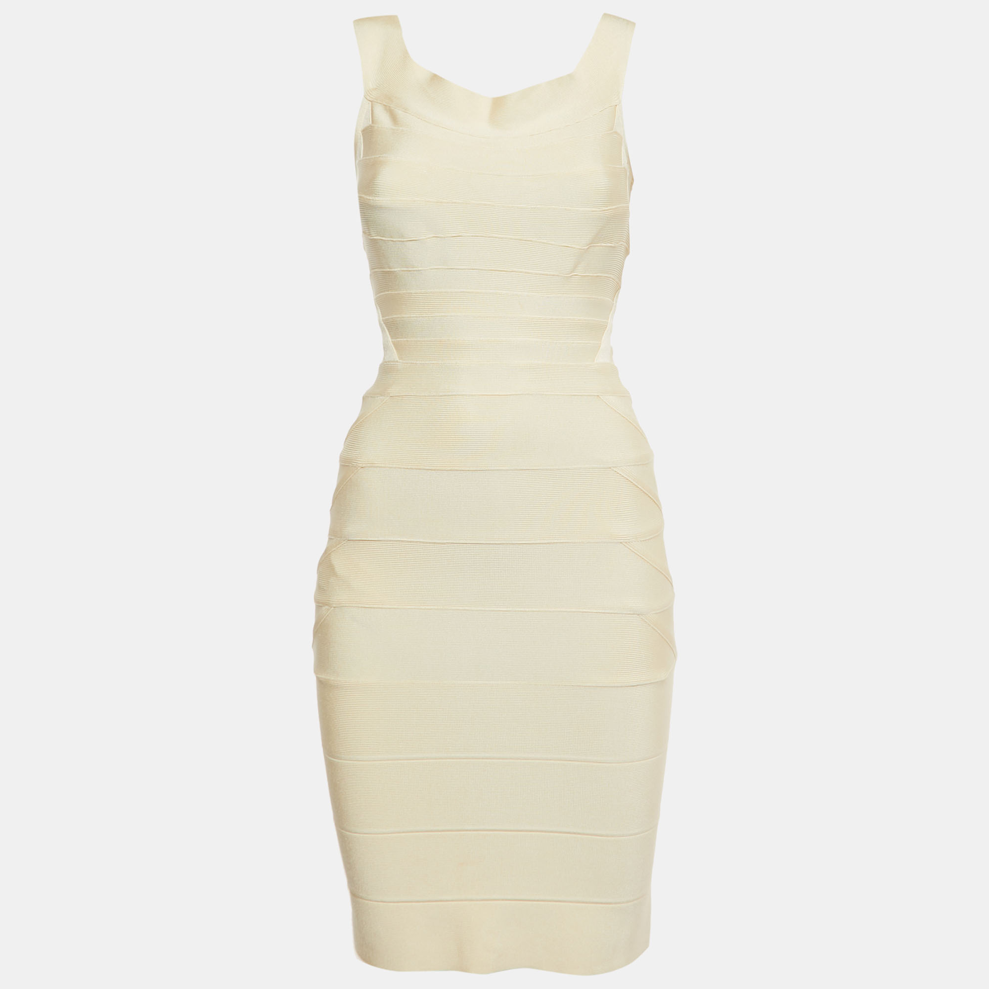 

Herve Leger Cream Knit Quinn Mini Bandage Dress S