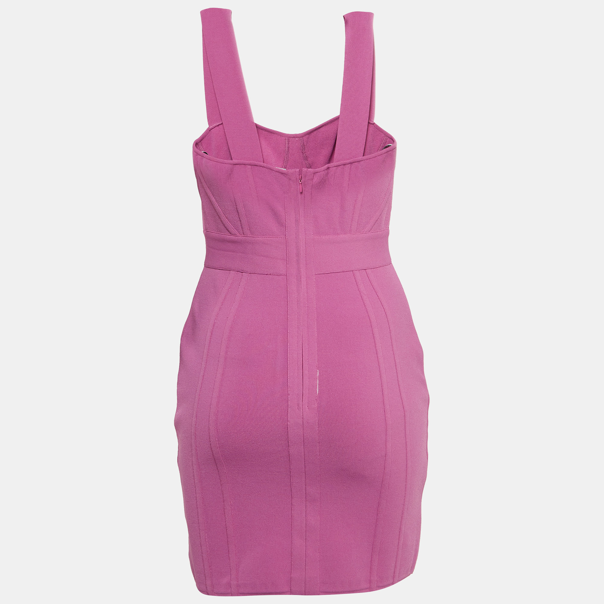 

Herve Leger Pink Bandage Knit Sleeveless Mini Dress