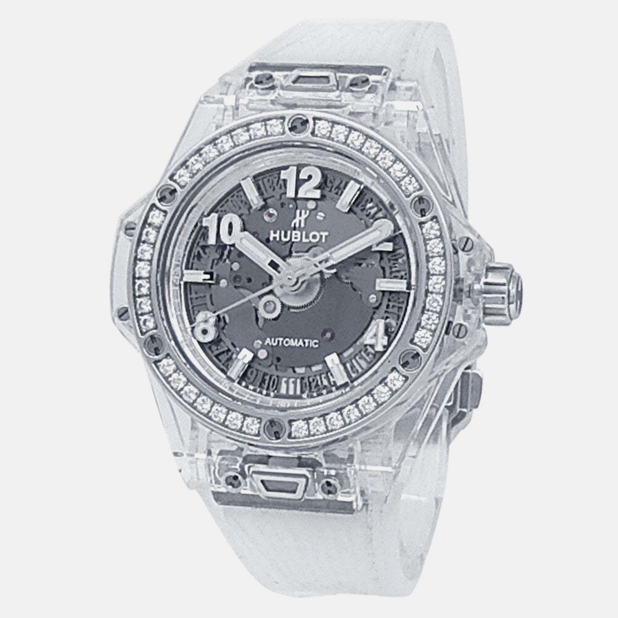 

Hublot Big Bang 465.JX.4802.RT.1204 Automatic Skeleton Sapphire Crystal Women’s Wristwatch 39 mm, Transparent