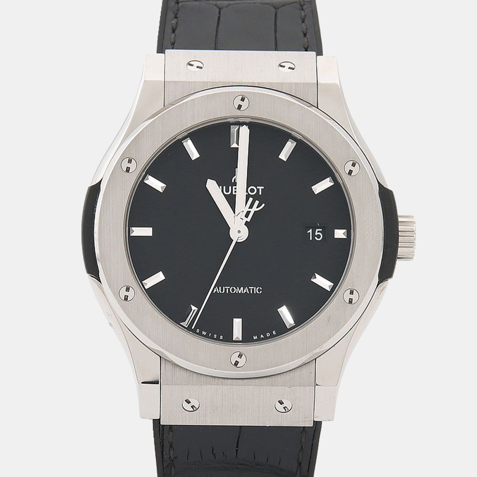 Pre-owned Hublot Classic Fusion 1319506 Automatic Black Titanium Men's Wristwatch 42mm