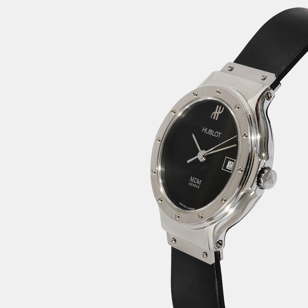 

Hublot Black Stainless Steel Classic MDM 1391.1 Quartz Women's Wristwatch 28 mm