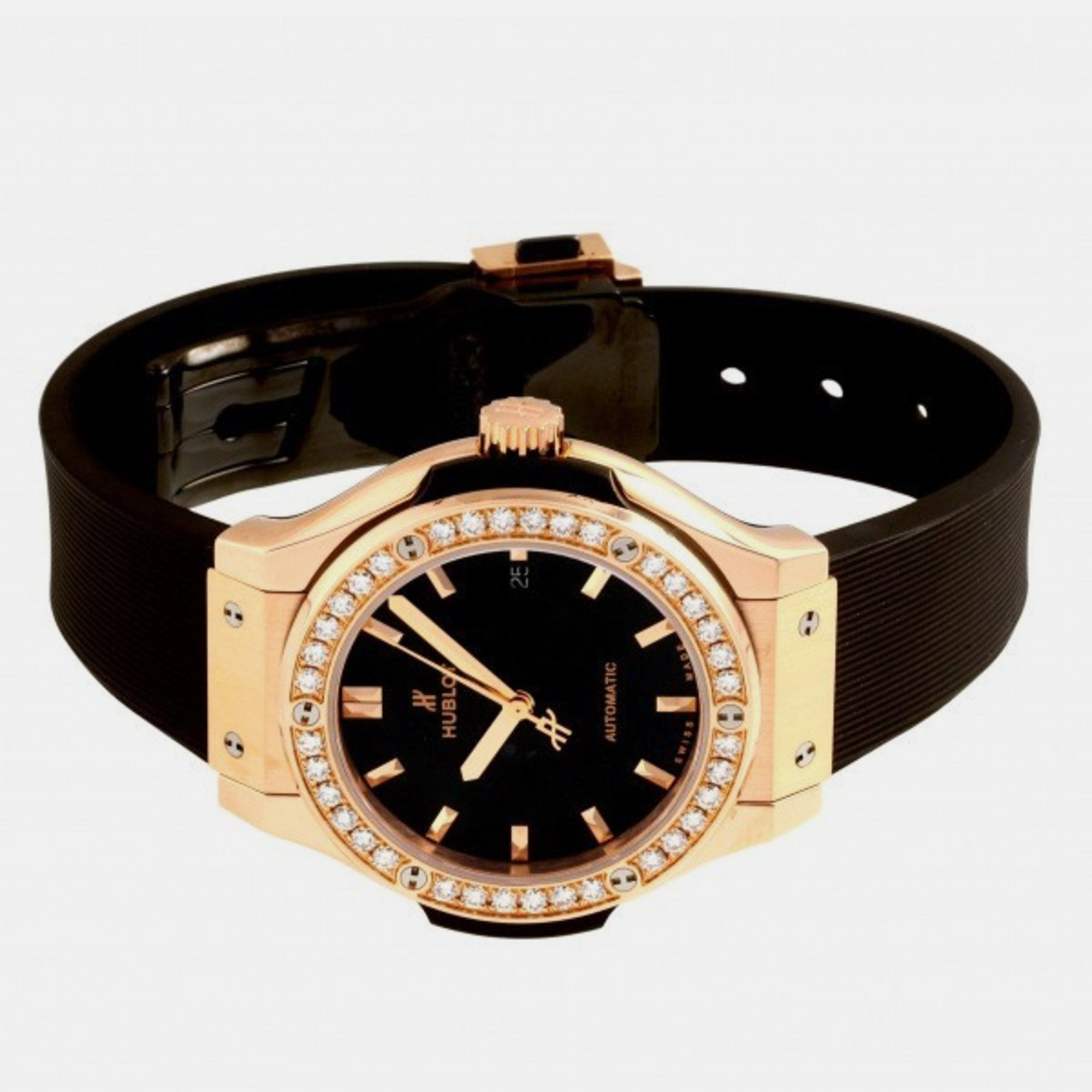 

Hublot Black 18k Rose Gold Classic Fusion 582.OX.1180.RX.1204 Automatic Women's Wristwatch 33 mm