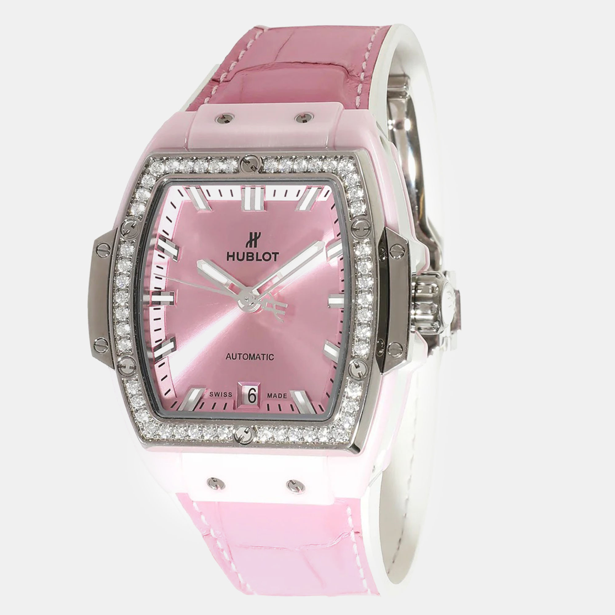 

Hublot Pink Ceramic Diamond Spirit of Big Bang Automatic Women's Wristwatch  mm