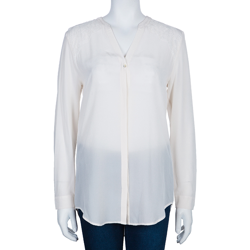 

Hugo by Hugo Boss Off-White Silk Blouse