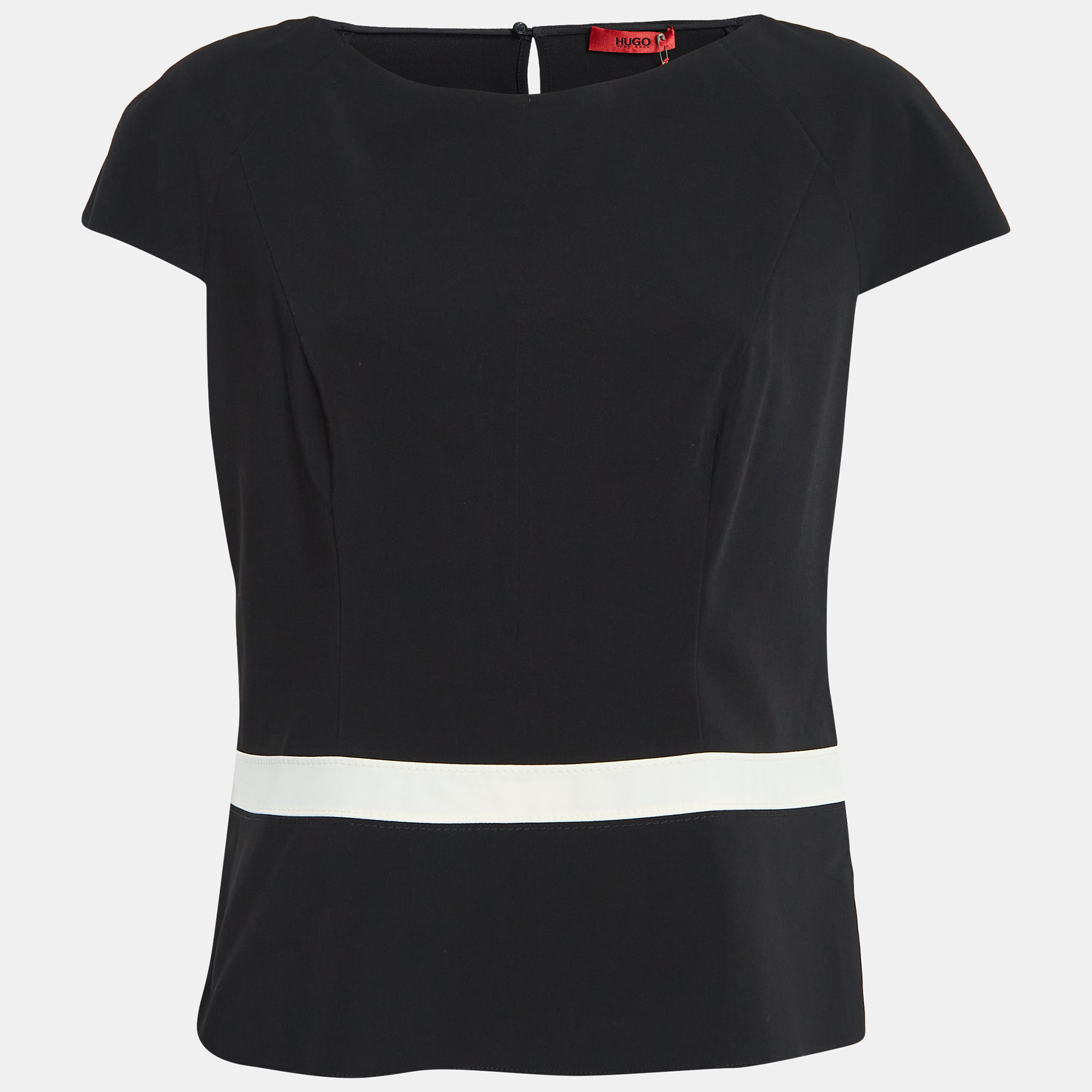 

Hugo Boss Black Crepe Short Sleeve Blouse L