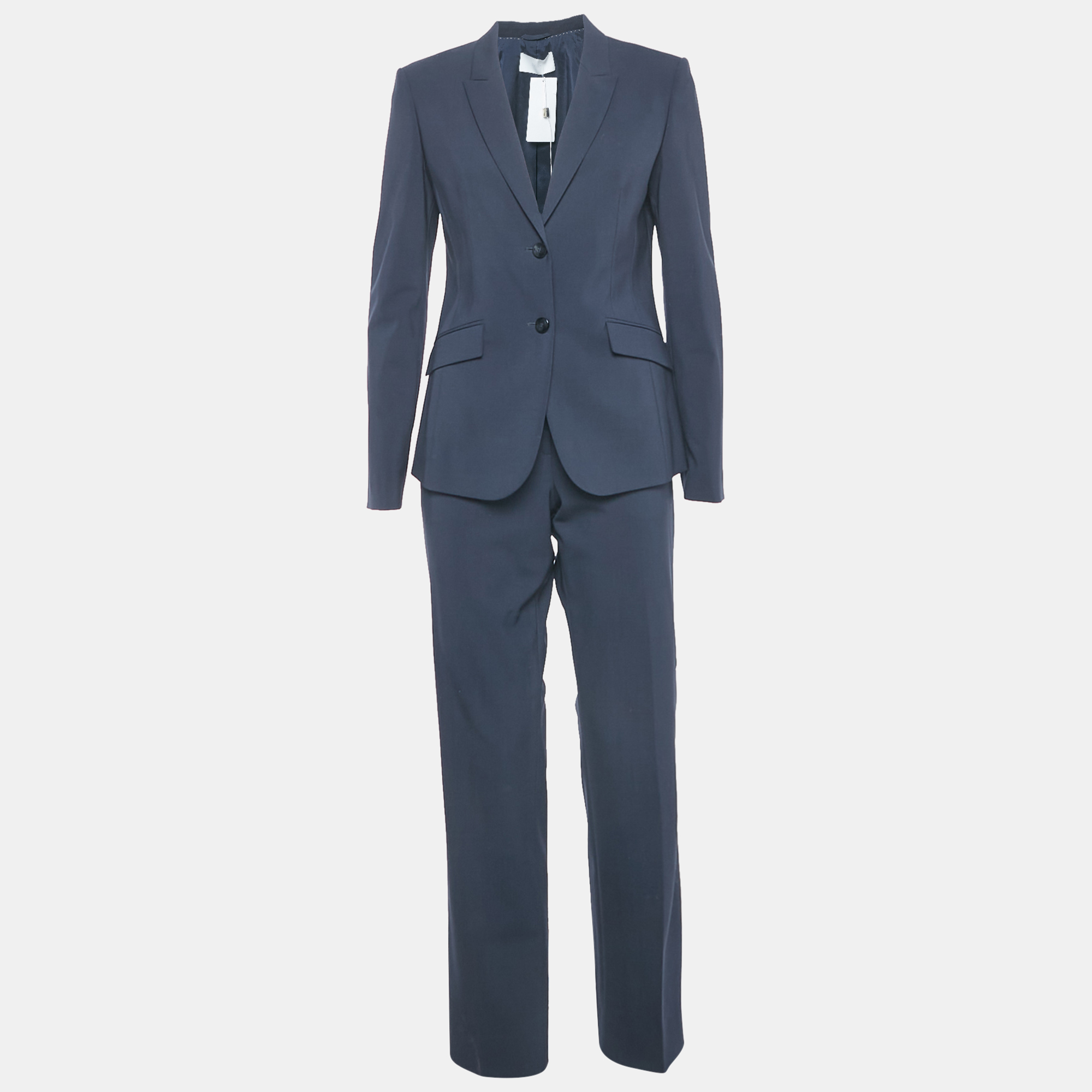 Pre-owned Hugo Boss Navy Blue Wool Julea Suit Set S