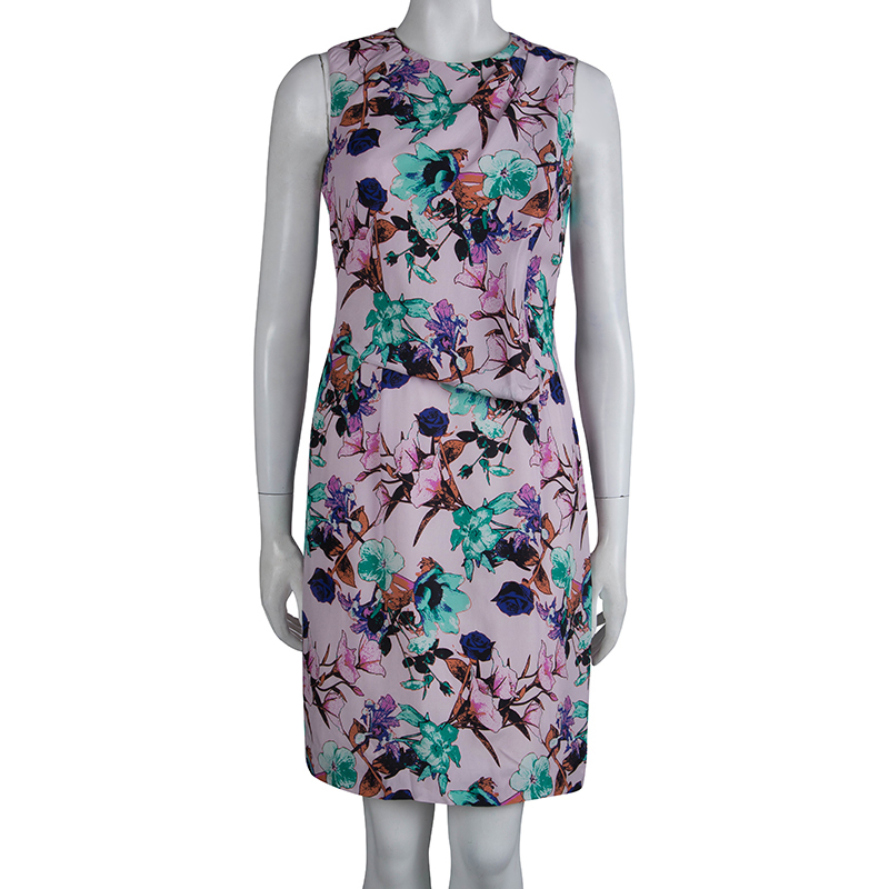 

Hugo By Hugo Boss Multicolored Silk Floral Printed Sleeveless Kalinka Dress, Multicolor