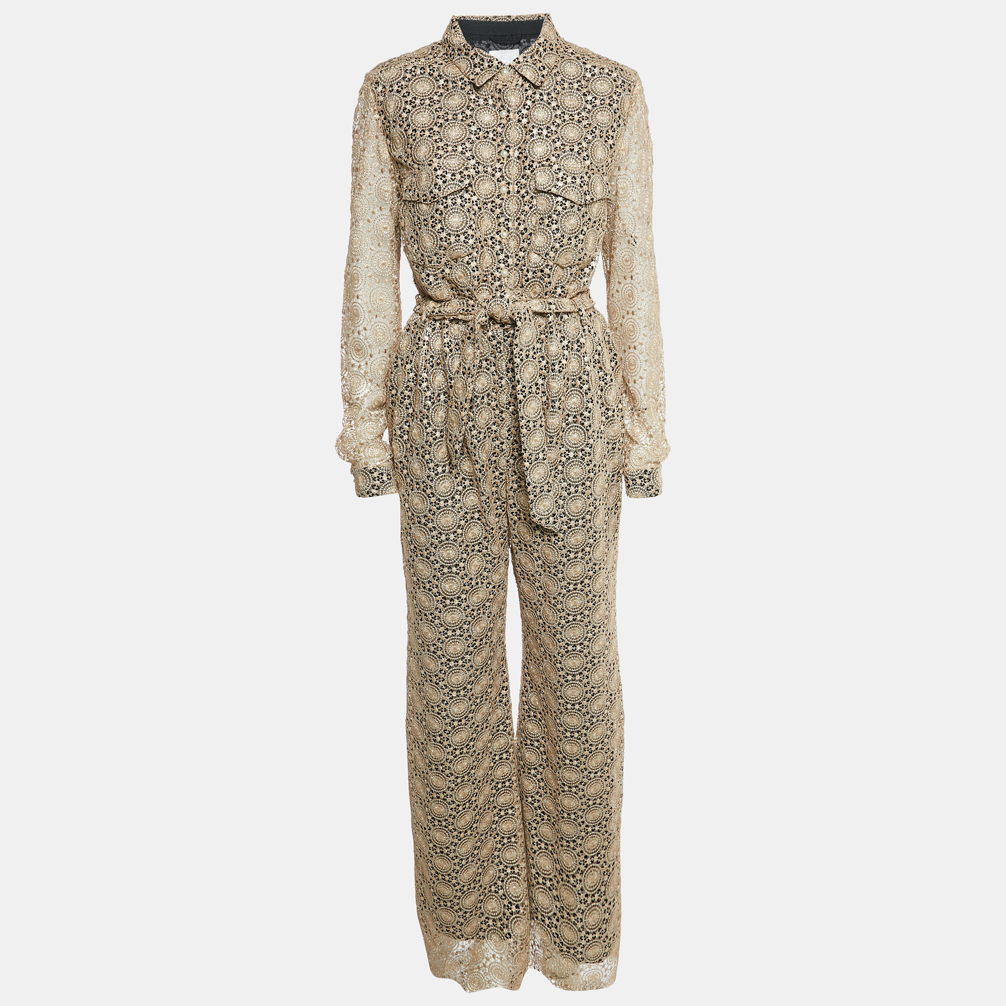 

INGIE Paris Gold Lace Jumpsuit M