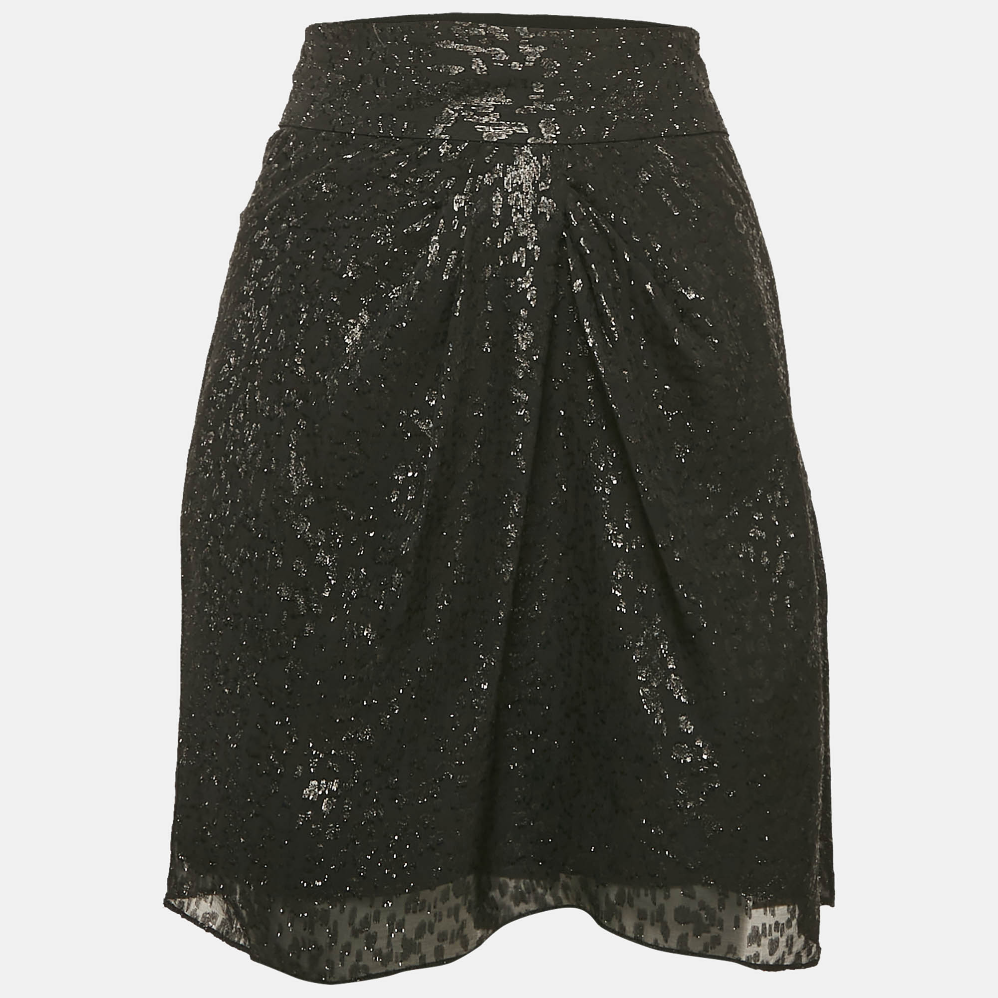 

IRO Black Lurex Silk Mini Skirt M