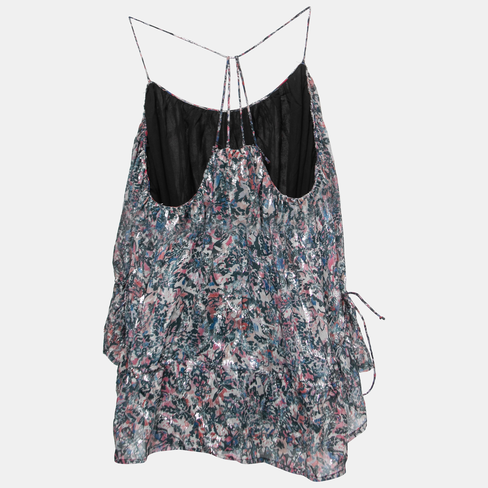 

IRO Multicolor Floral Printed Fil Coupe Sleeveless Top