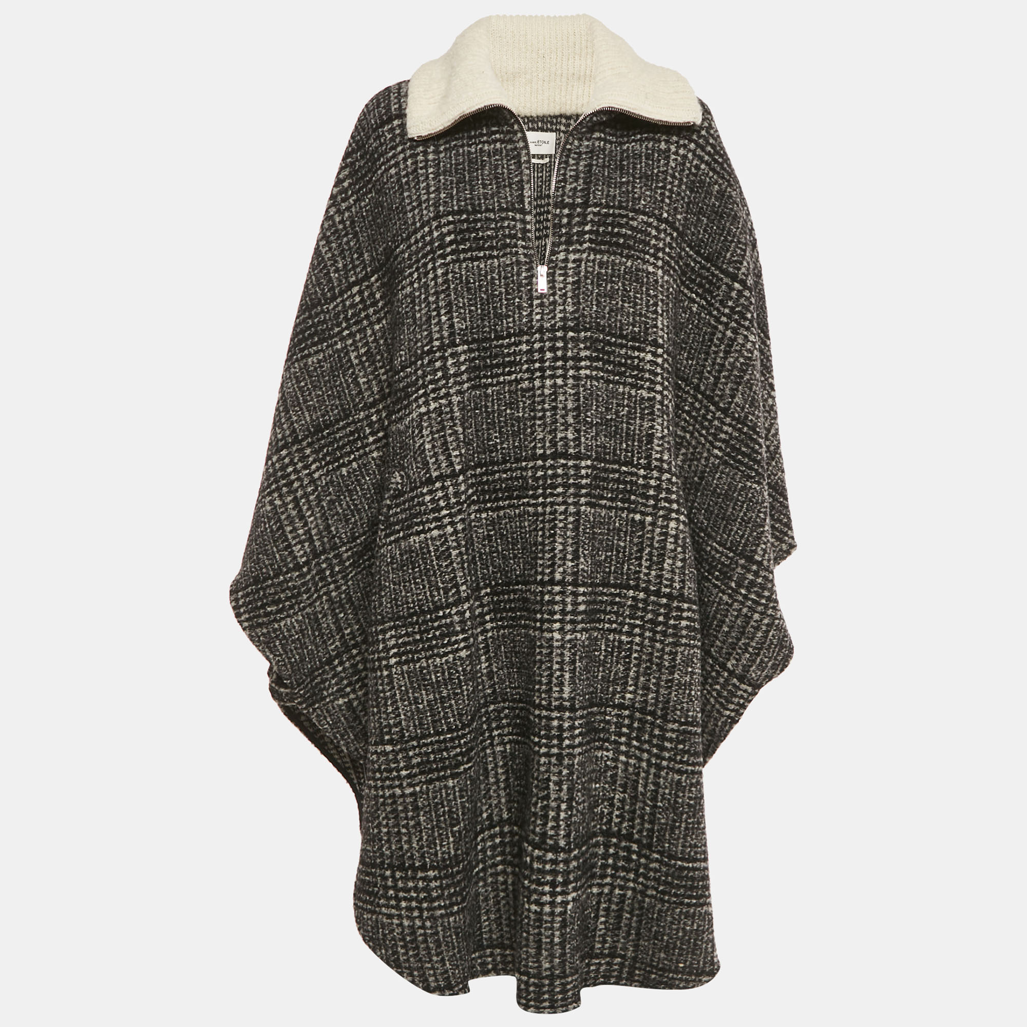 Pre-owned Isabel Marant Étoile Grey Checks Wool Cape Xs In Gray