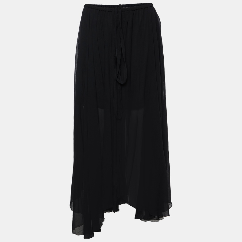 

Isabel Marant Etoile Black Chiffon Wrap Long Skirt S