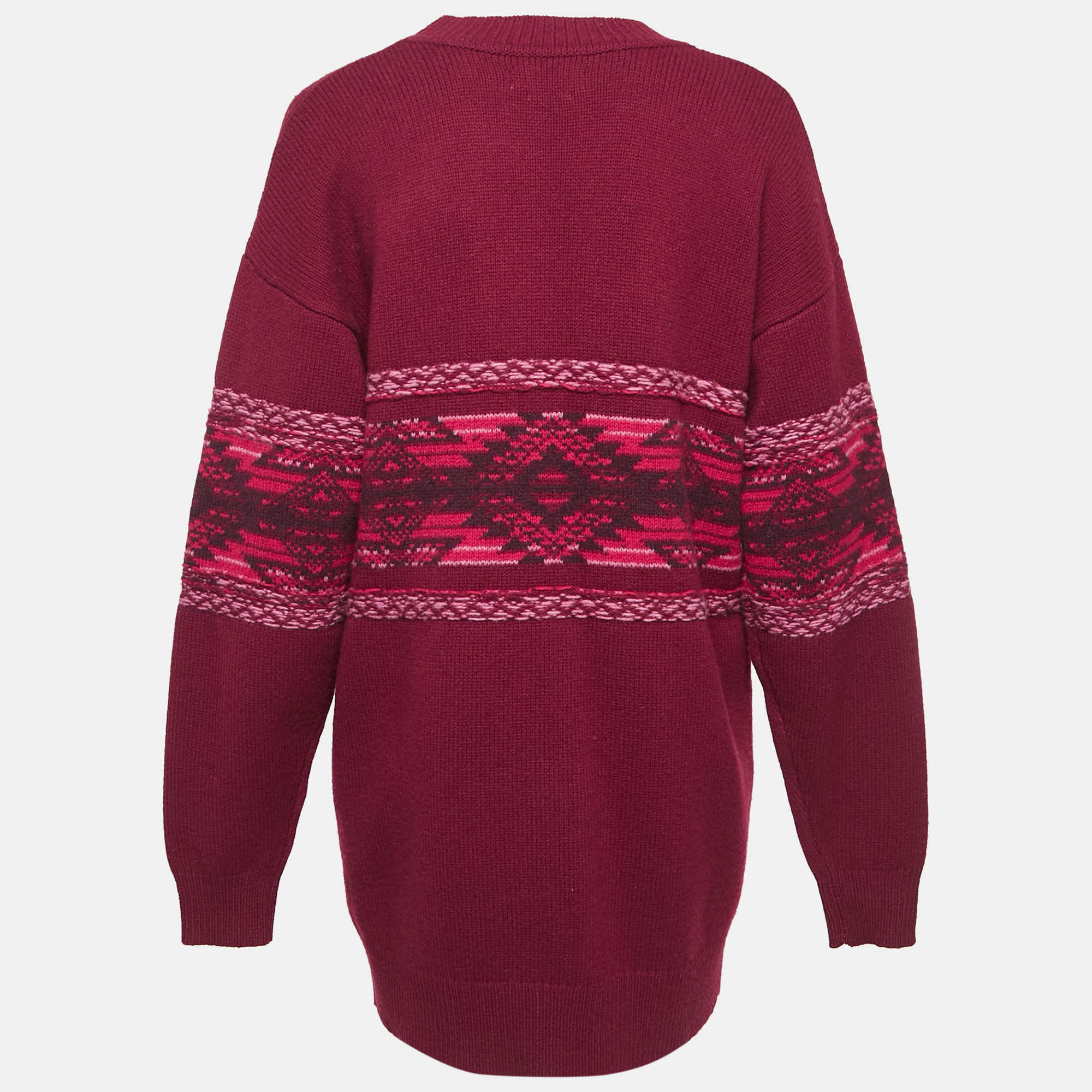 Isabel Marant Etoile Avril Fair-Isle Knit Oversized Sweater S 