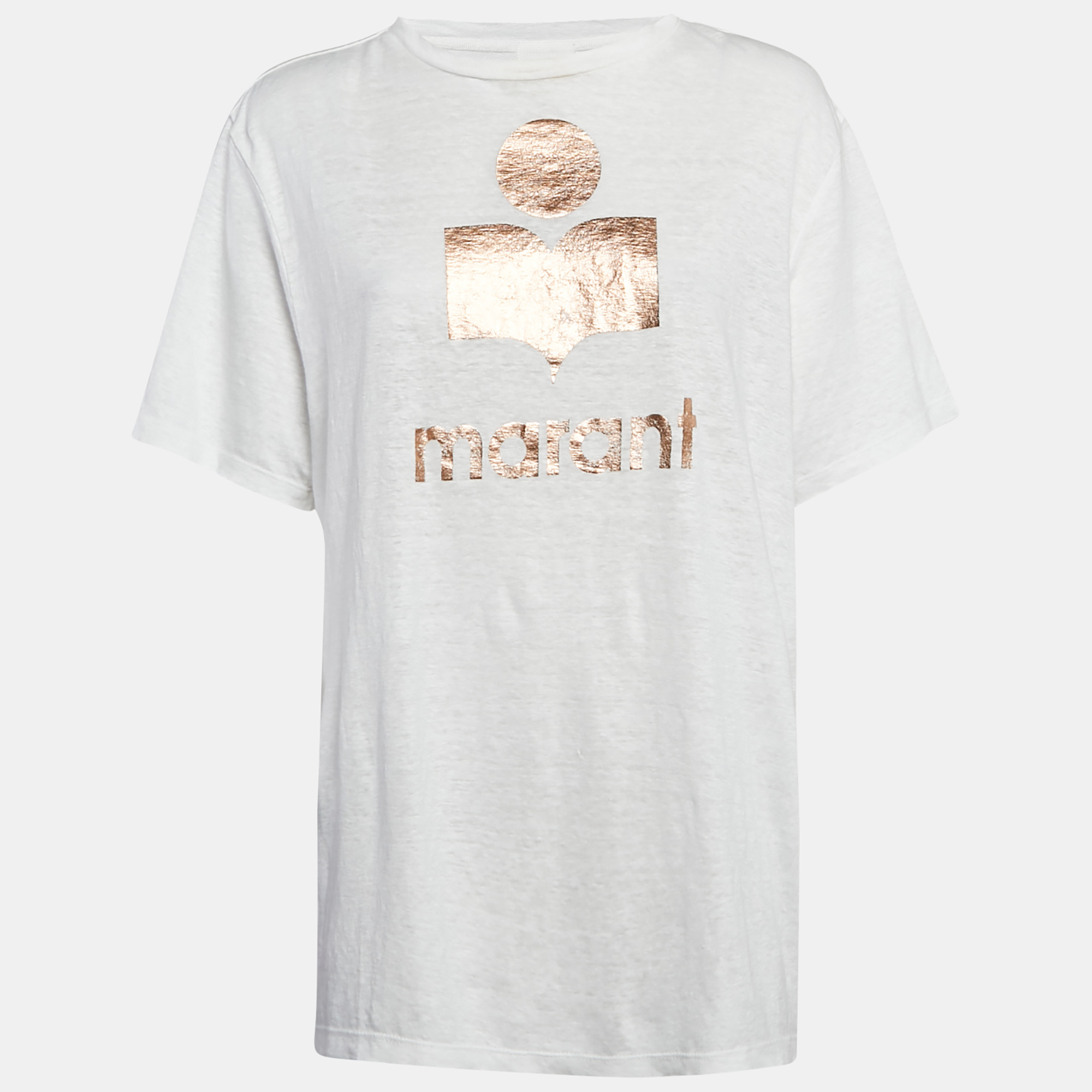 

Marant Etoile White Zewel Print Linen Jersey T-Shirt M