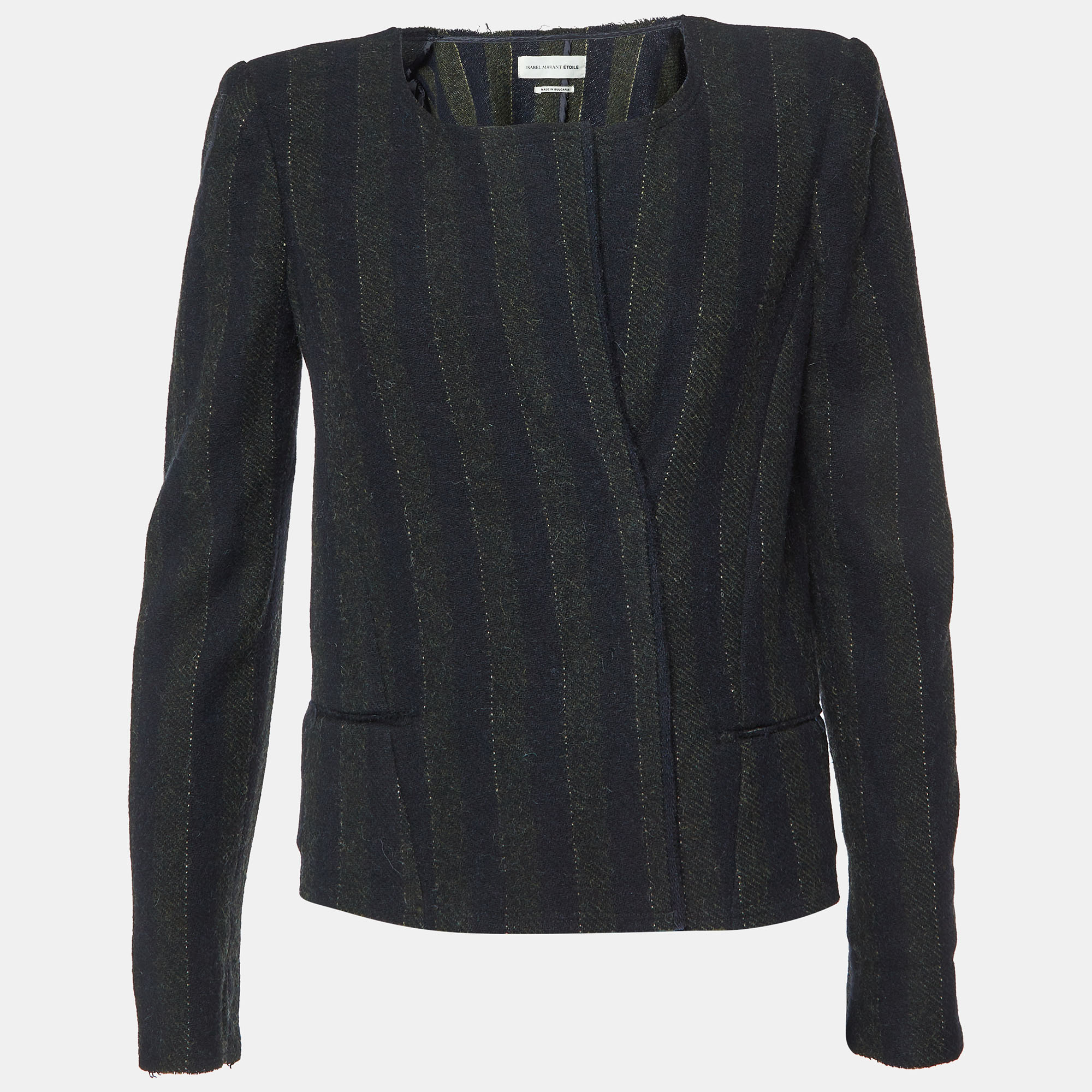 

Isabel Marant Etoile Black Stripe Wool Blend Jacket S