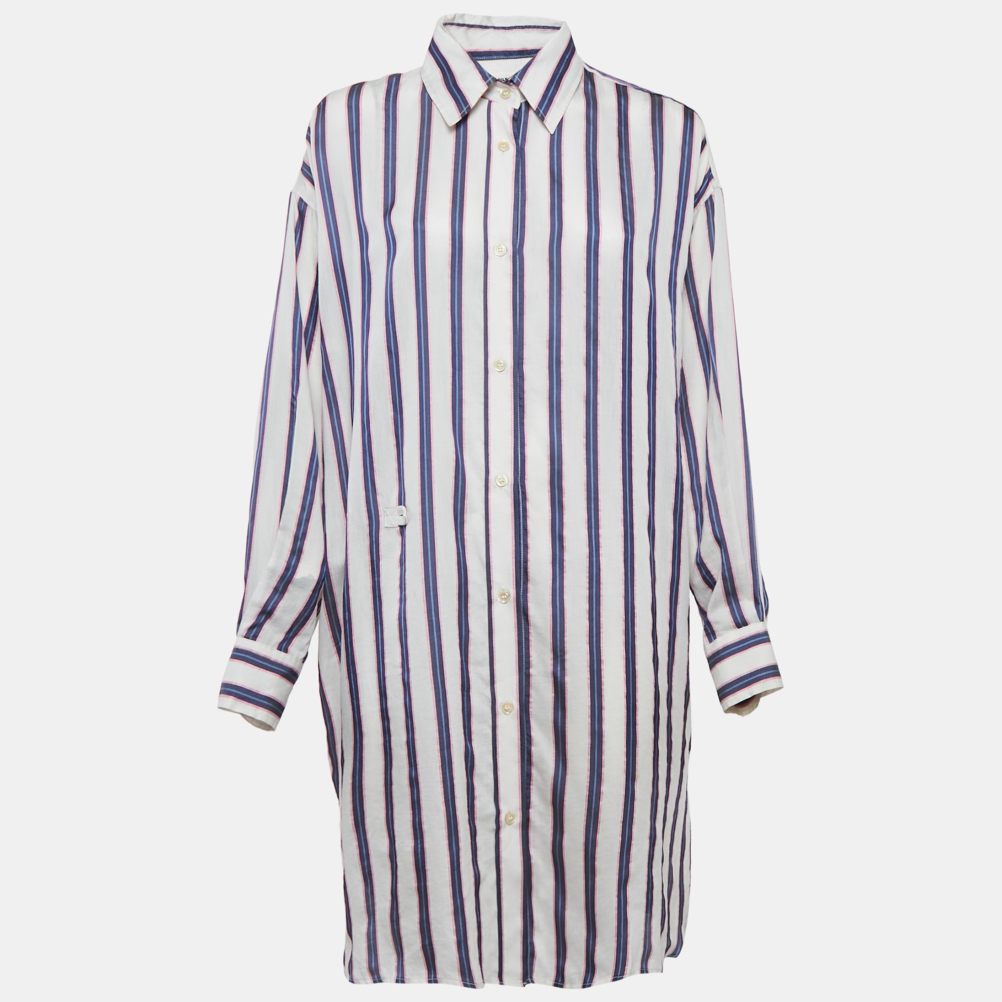 

Isabel Marant Etoile White/Blue Stripe Cotton Blend Seenli Dress S