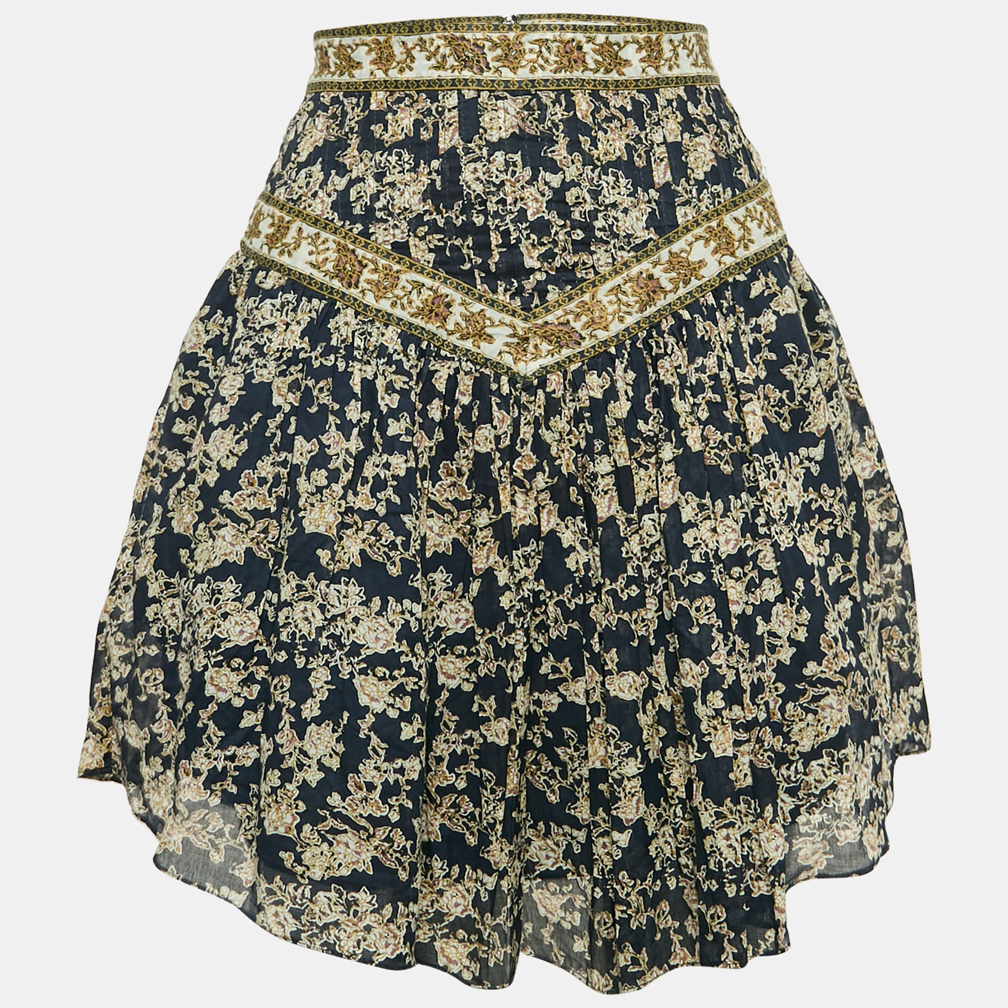 

Isabel Marant Etoile Blue Floral Print Cotton Vega Mini Skirt XS
