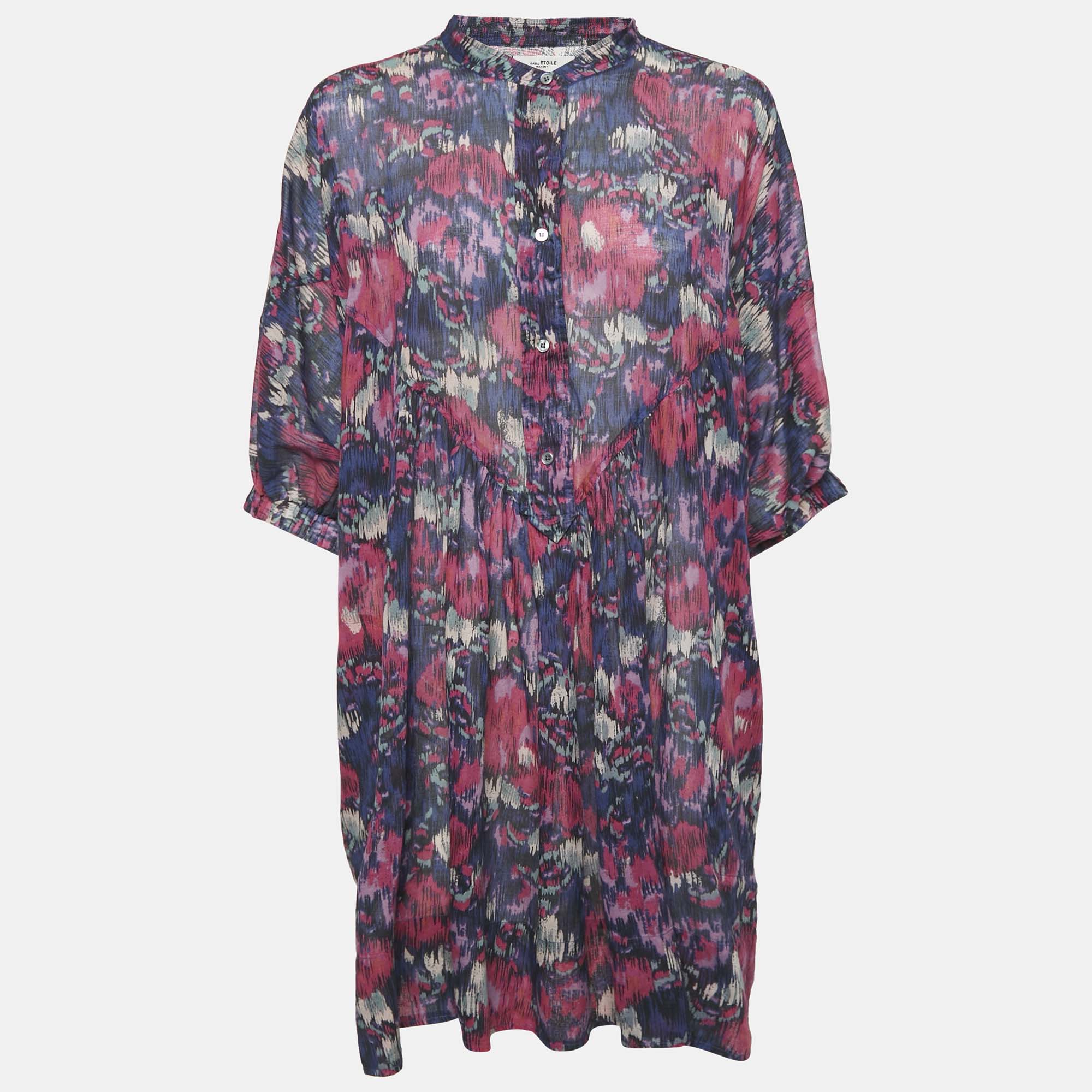 

Isabel Marant Etoile Pink/Blue Abstract Print Maze Dress M