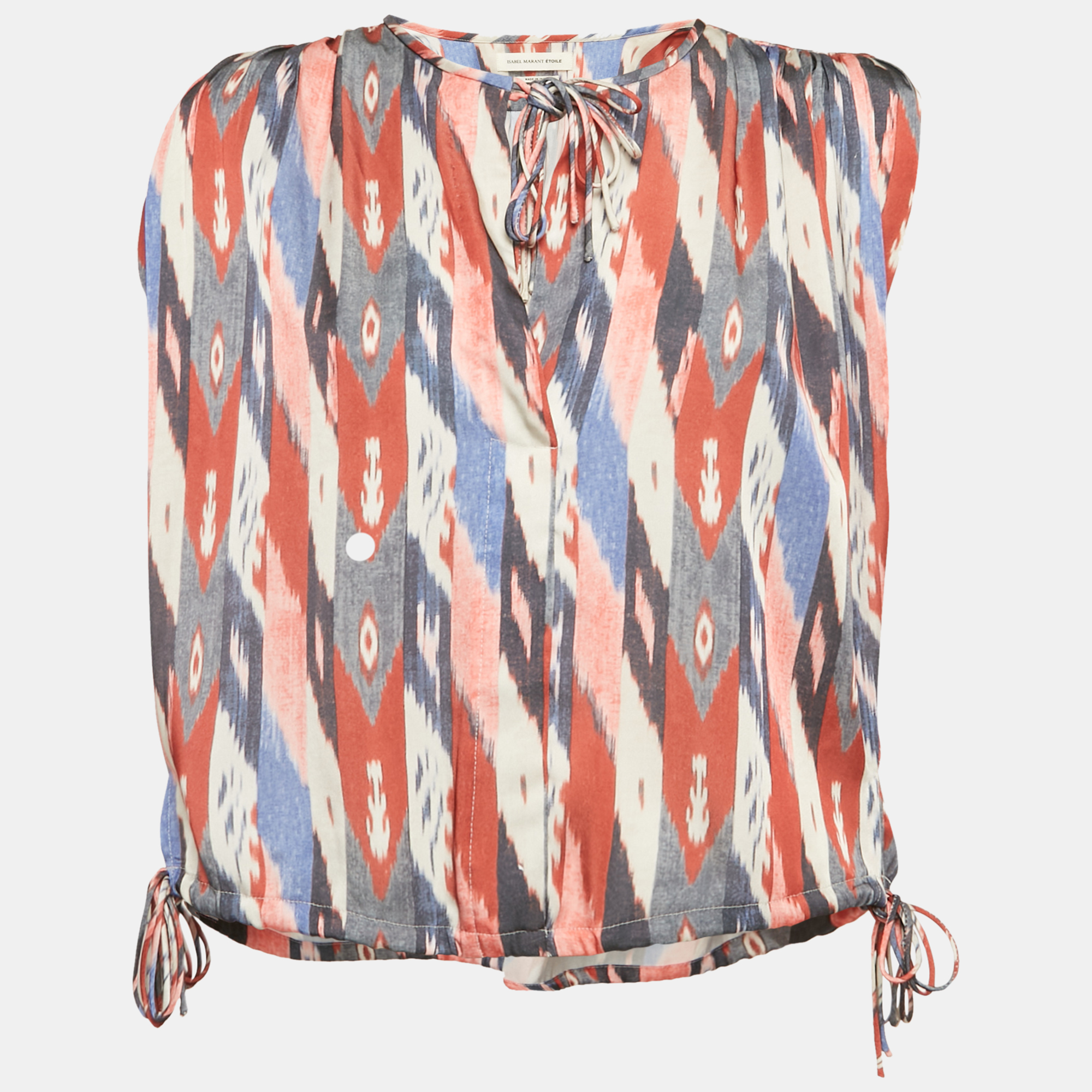 

Isabel Marant Etoile Satin Print Sleeveless Top M, Multicolor