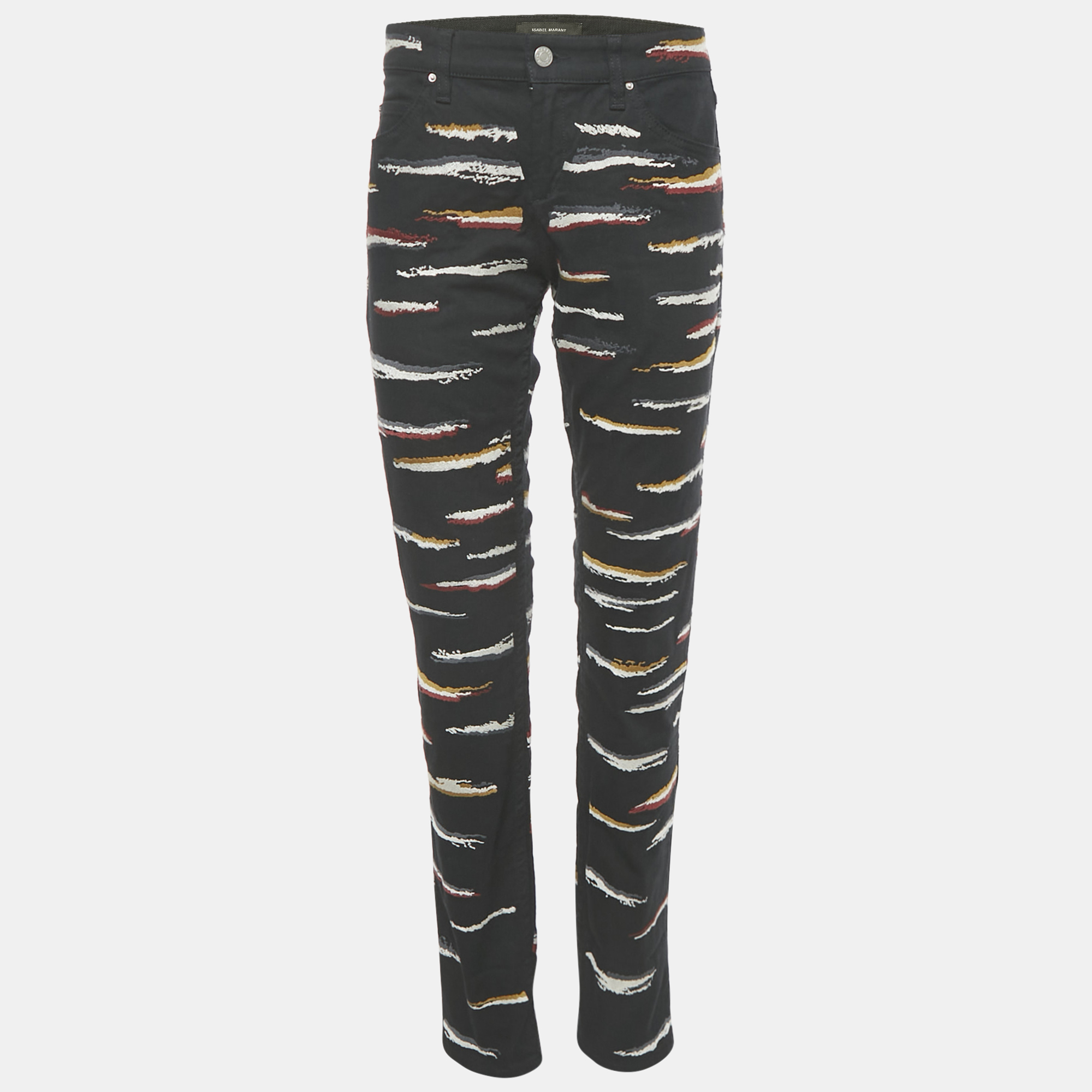 Pre-owned Isabel Marant Étoile Black Embroidered Denim Jeans M Waist 32"