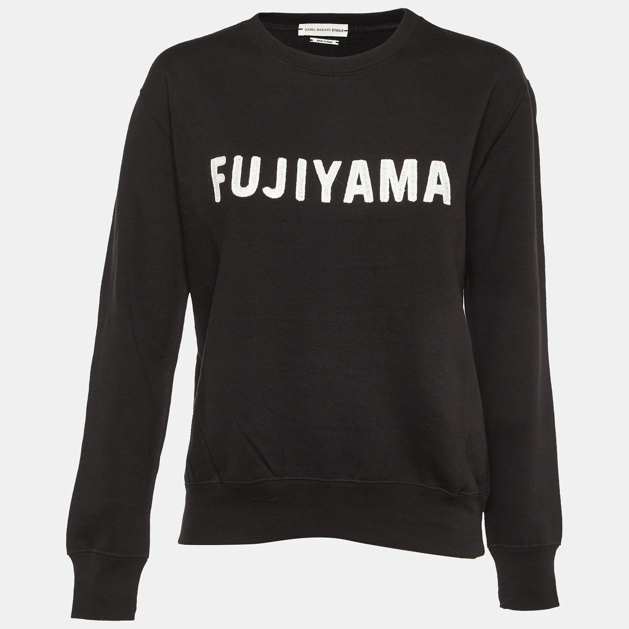 

Isabel Marant Etoile Black Cotton Fleece Fujiyama Embroidered Sweatshirt M