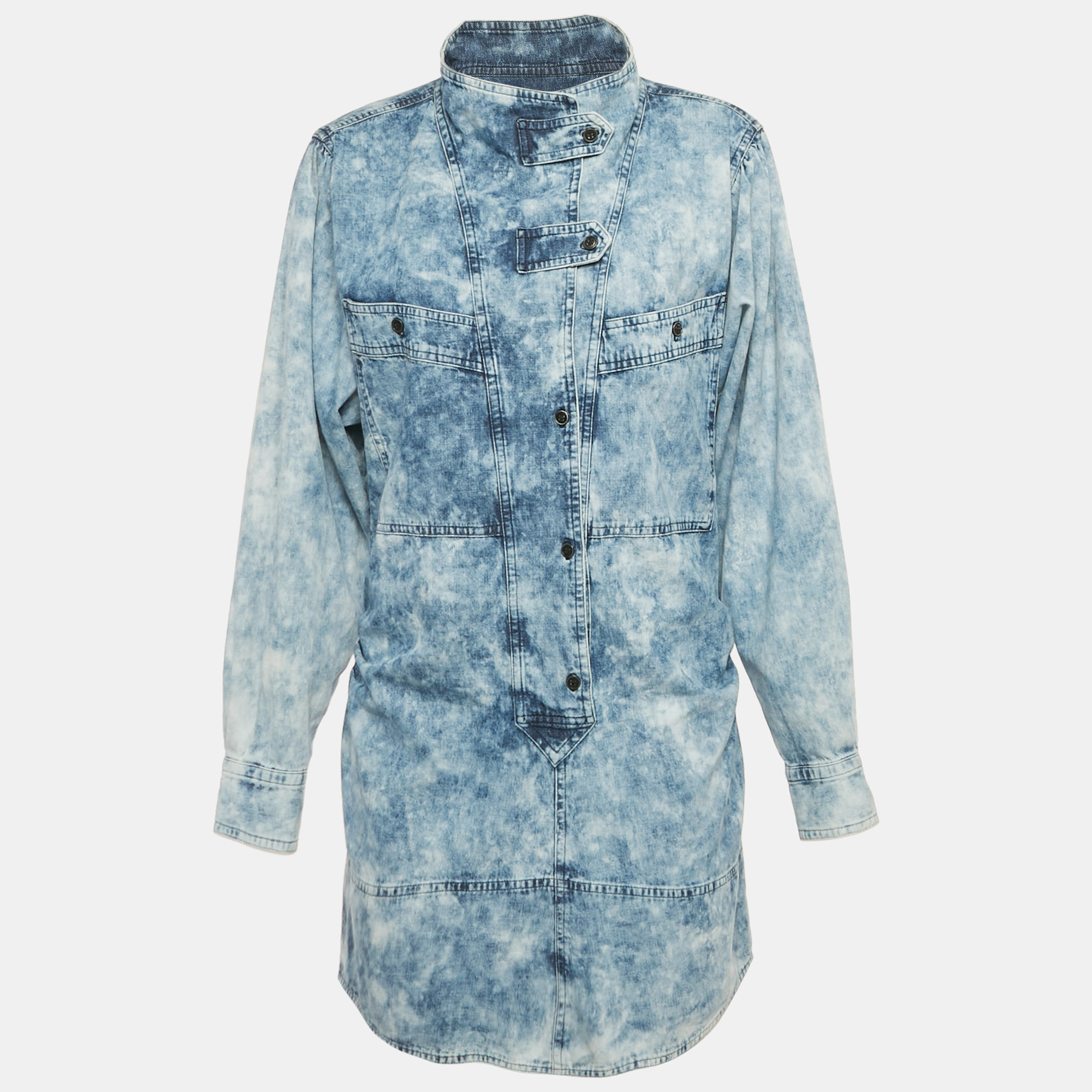 Isabel Marant Etoile Blue Washed Denim Mini Dress S