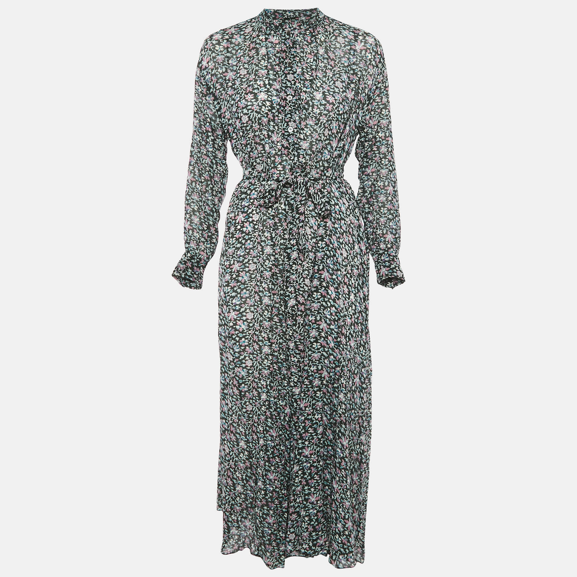 Pre-owned Isabel Marant Étoile Green Printed Crepe Midi Dress
