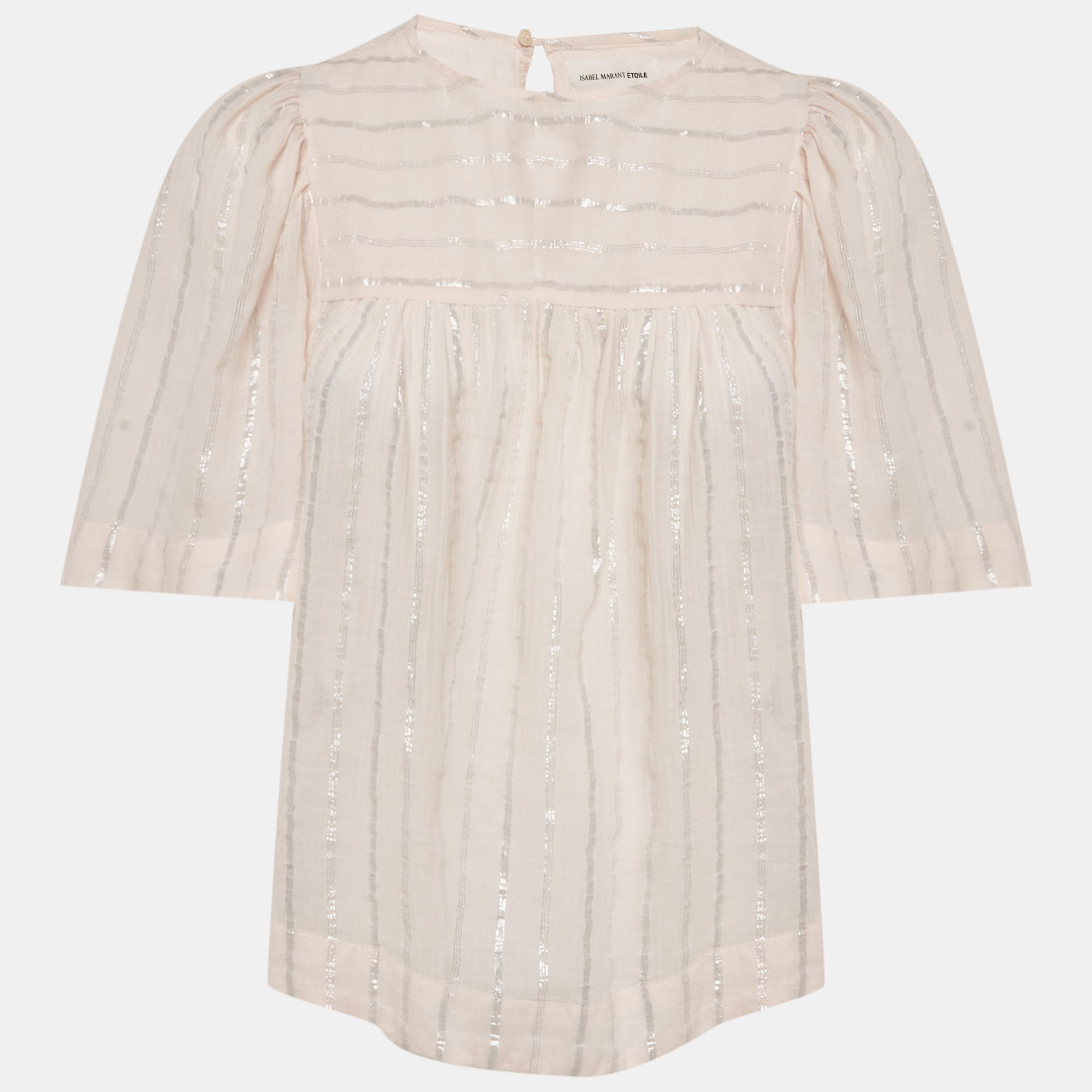 Pre-owned Isabel Marant Étoile Pink Lurex Striped Cotton Blouse M