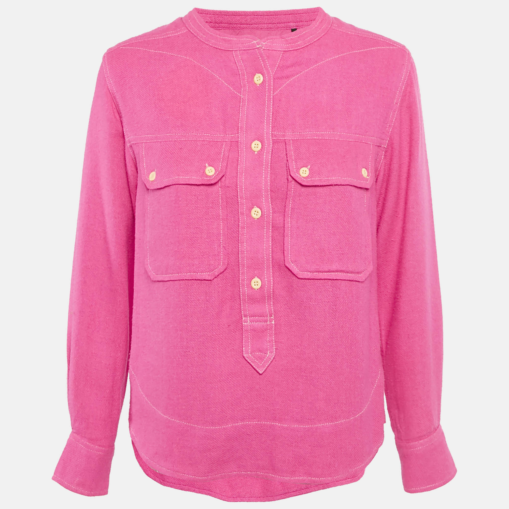 Pre-owned Isabel Marant Étoile Isabel Marant Pink Silk Button Front Shirt S