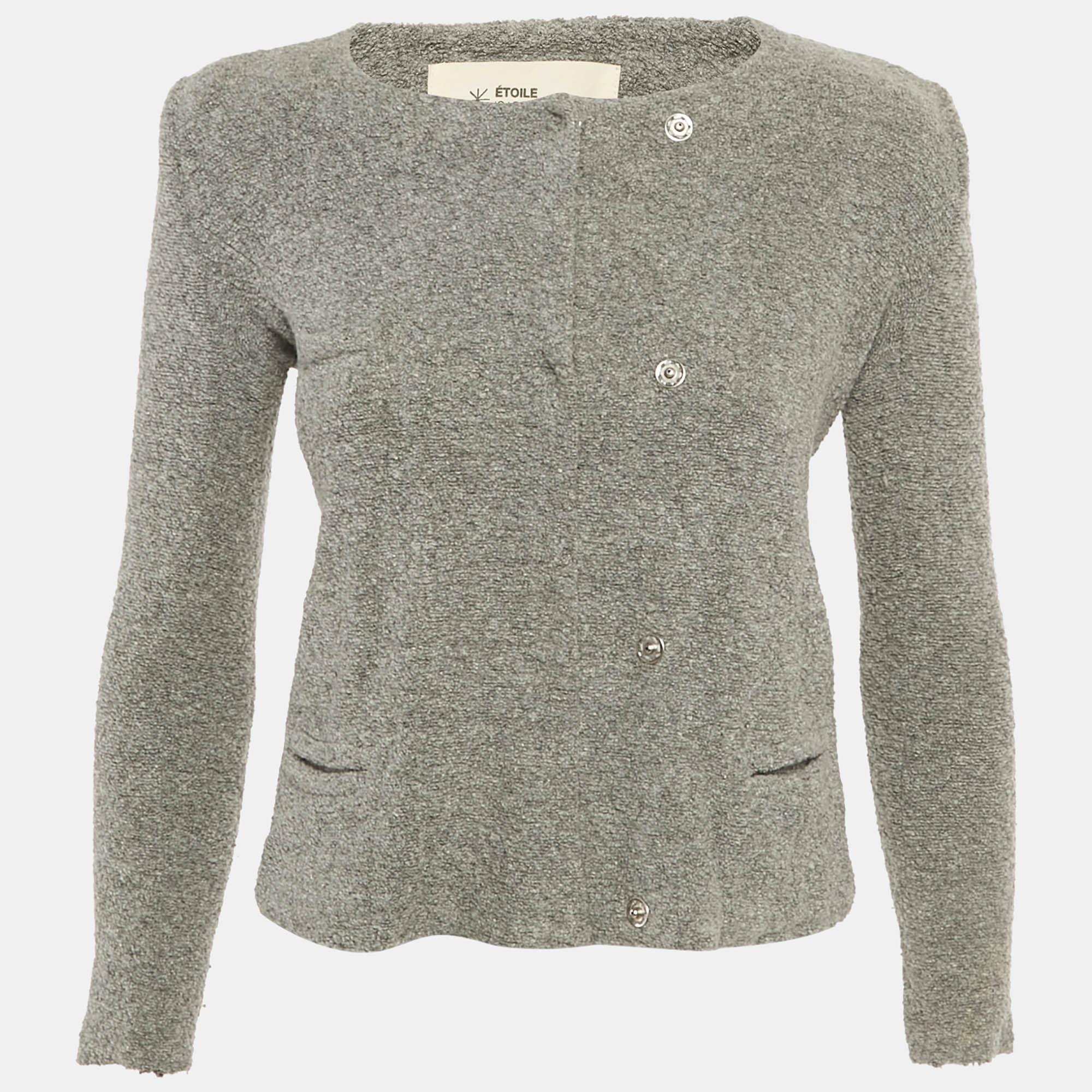 

Isabel Marant Etoile Grey Textured Knit Button Front Cardigan S