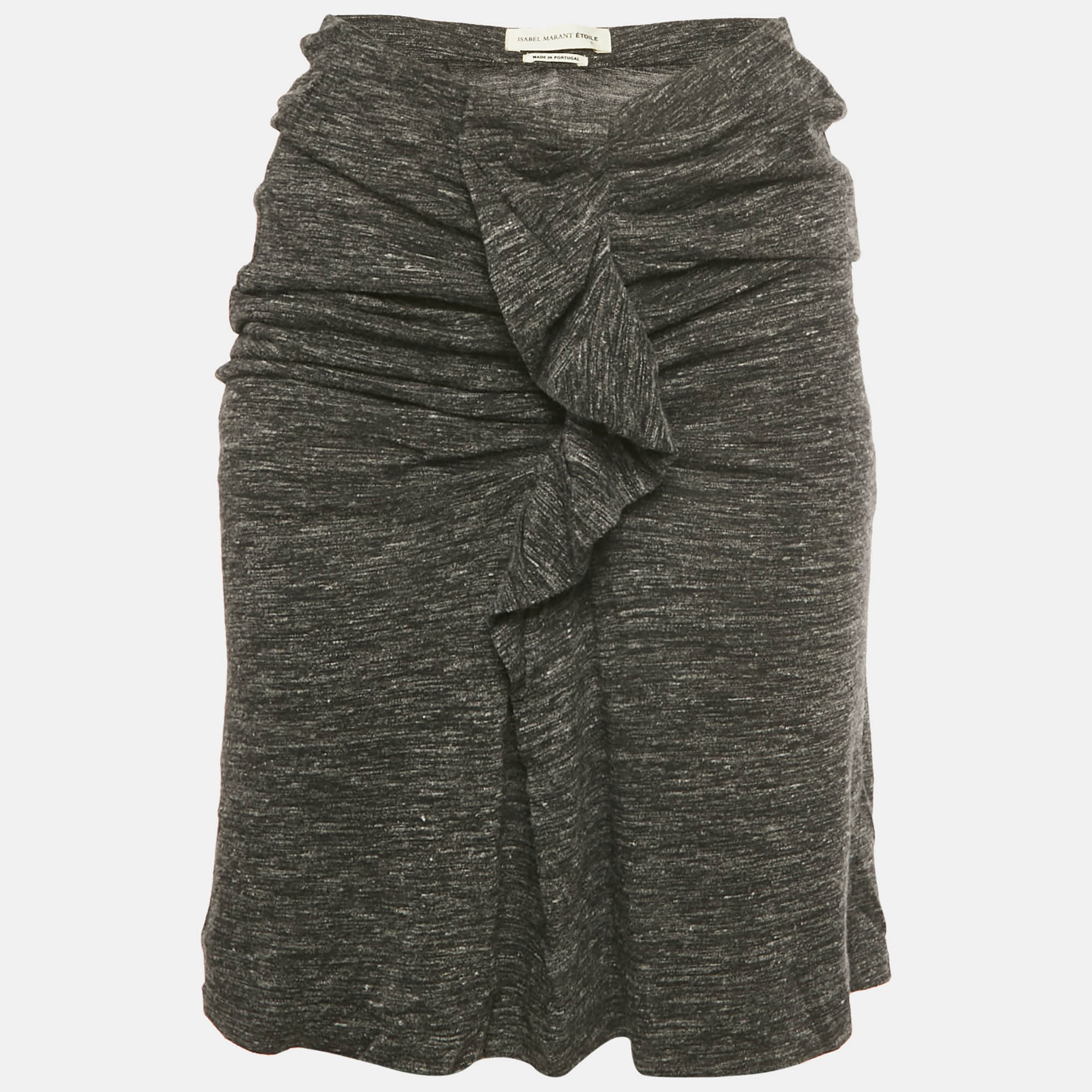 Pre-owned Isabel Marant Étoile Grey Jersey Ruffled Mini Skirt M In Gray