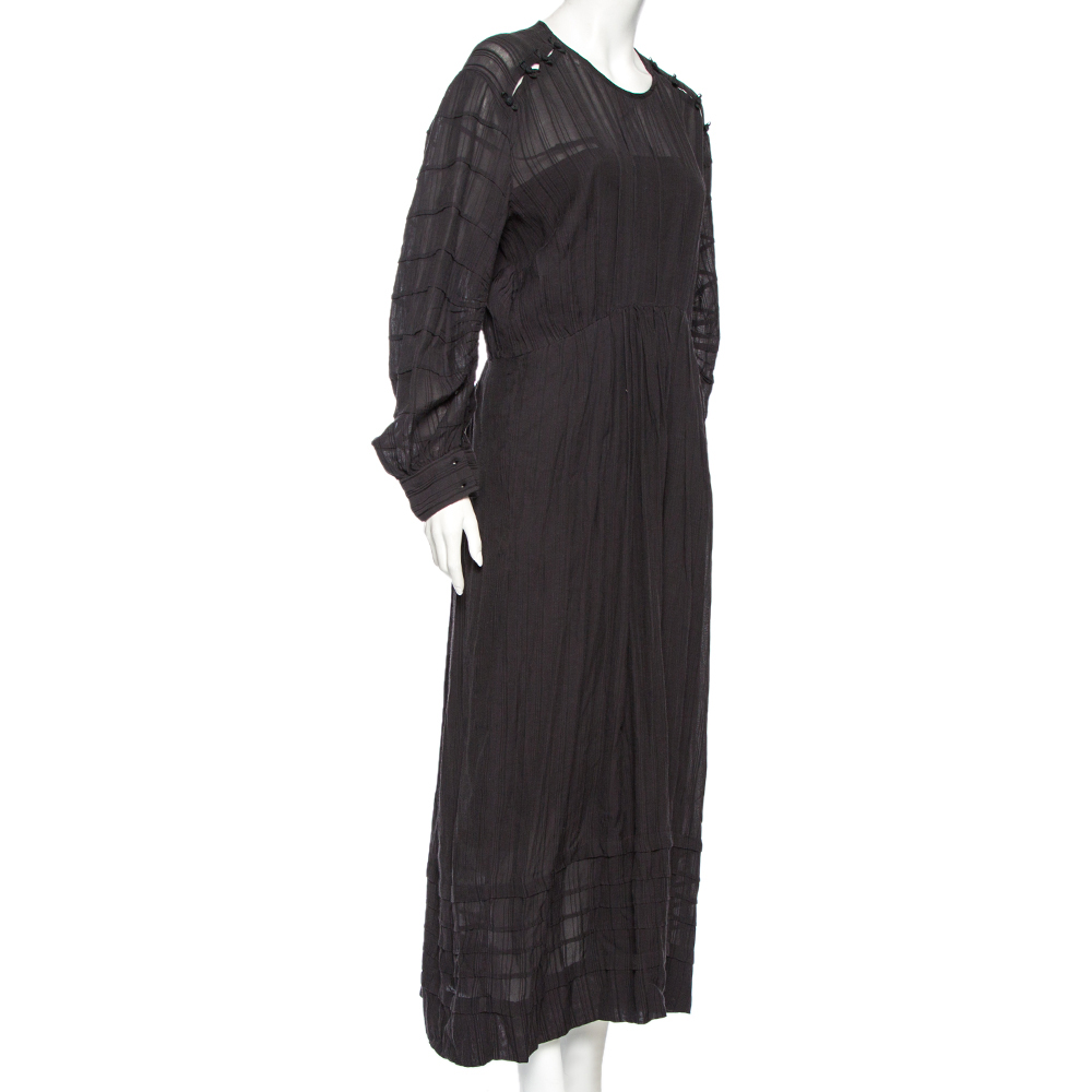 

Isabel Marant Etoile Black Knit Buttoned Shoulder Detail Maxi Dress