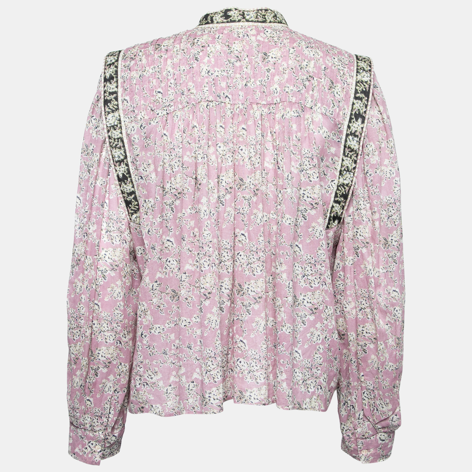 

Isabel Marant Etoile Pink Floral Printed Cotton Long Sleeve Blouse