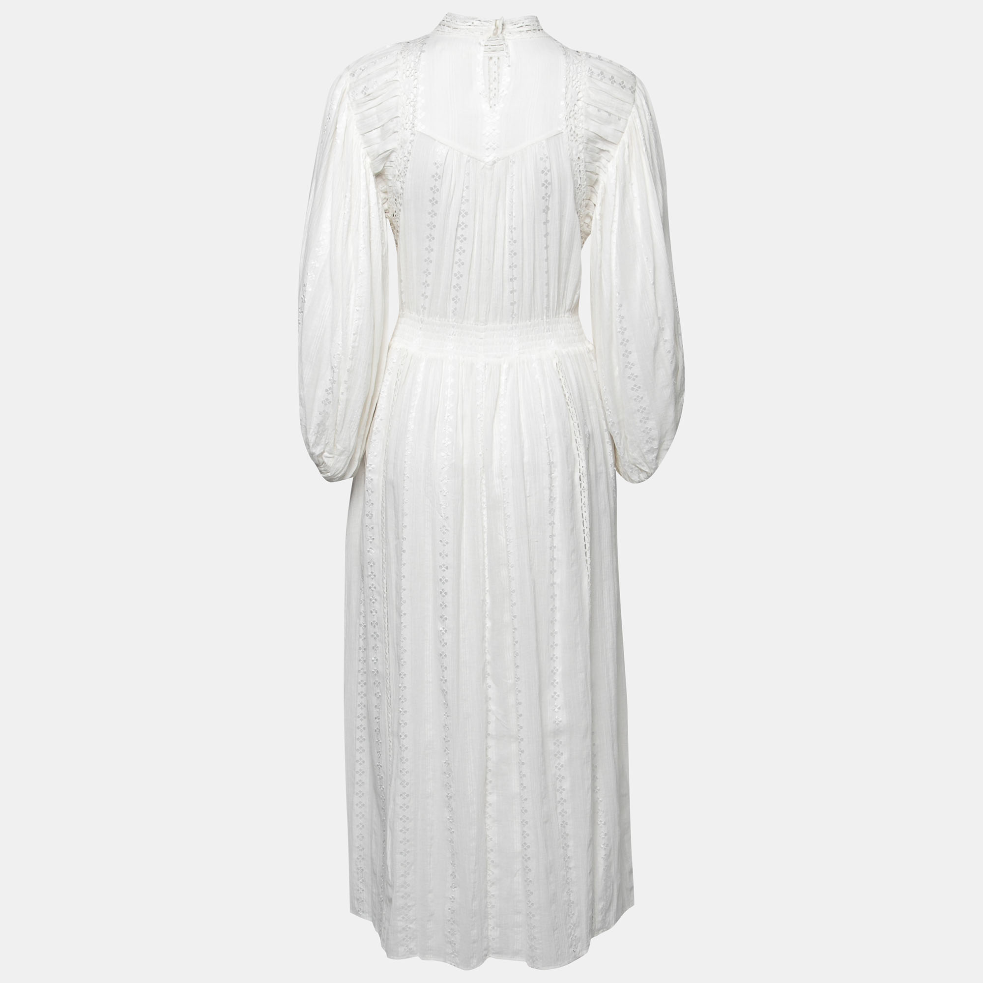 

Isabel Marant Etoile White Cotton & Lace Trim Detail Maxi Dress