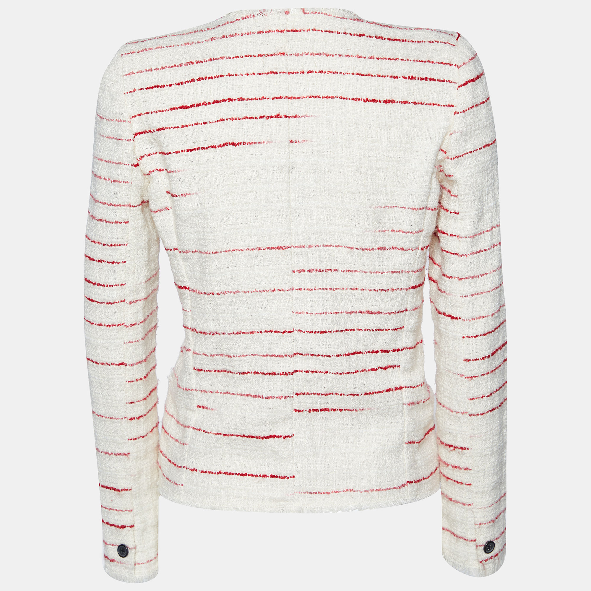 

Isabel Marant Etoile Cream & Red Striped Tweed Glenn Jacket