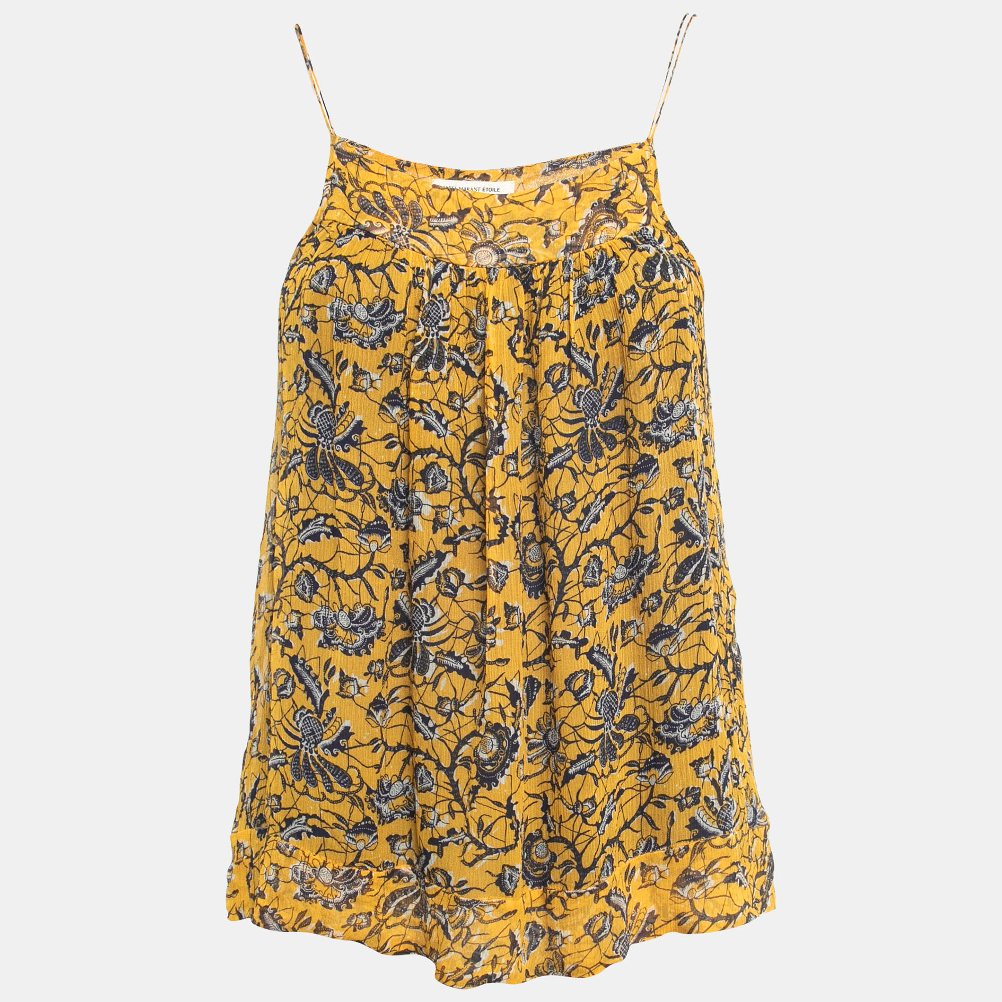

Isabel Marant Etoile Yellow Floral Printed Sleeveless Top