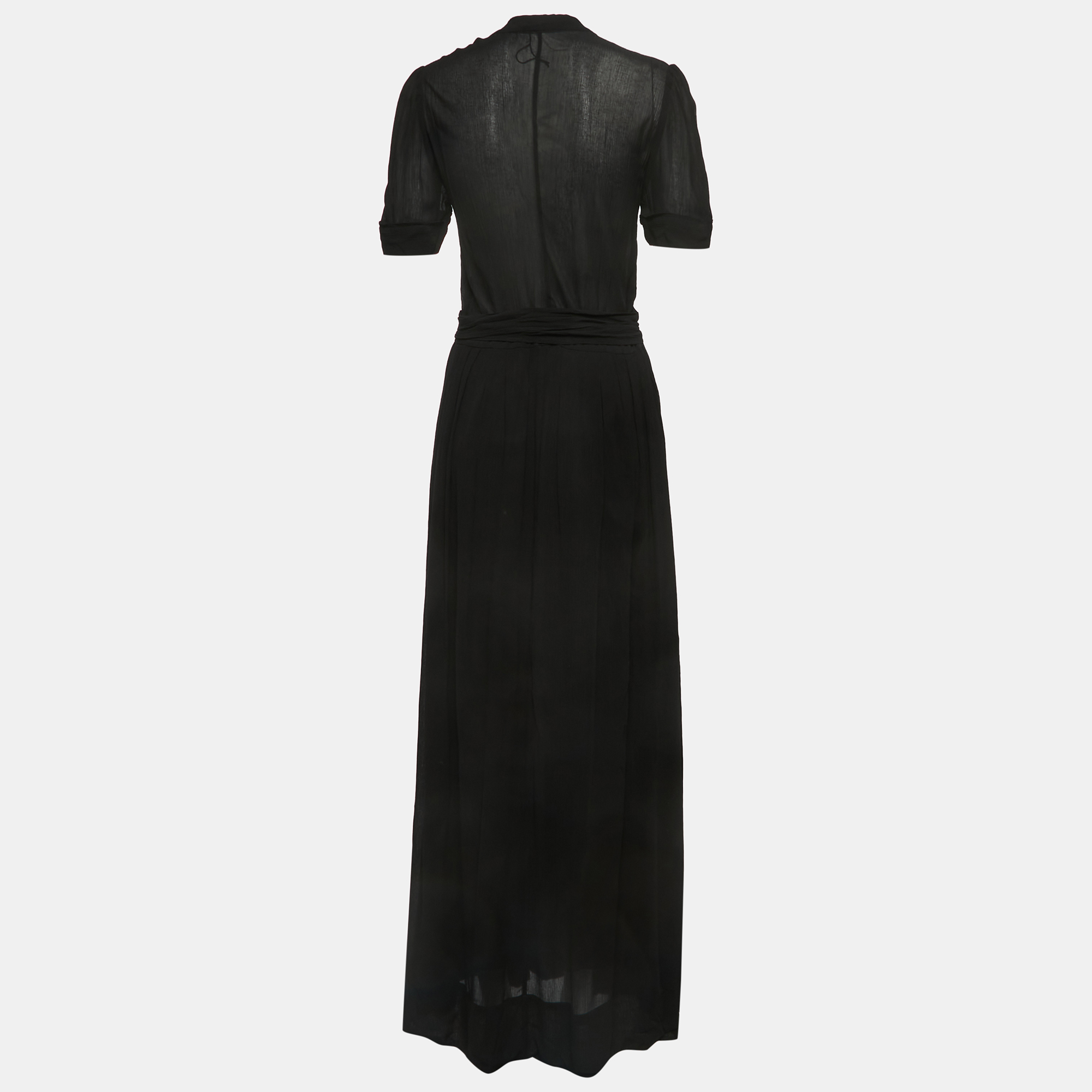 

Isabel Marant Etoile Black Crepe Belted Maxi Dress