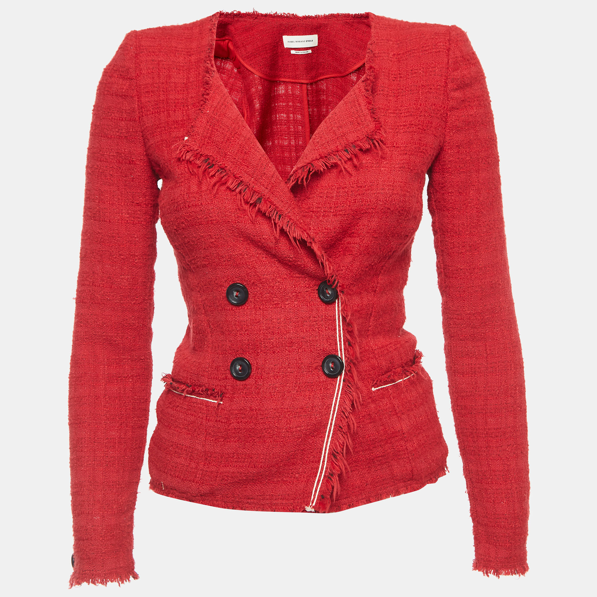

Isabel Marant Etoile Red Tweed Double-Breasted Jacket