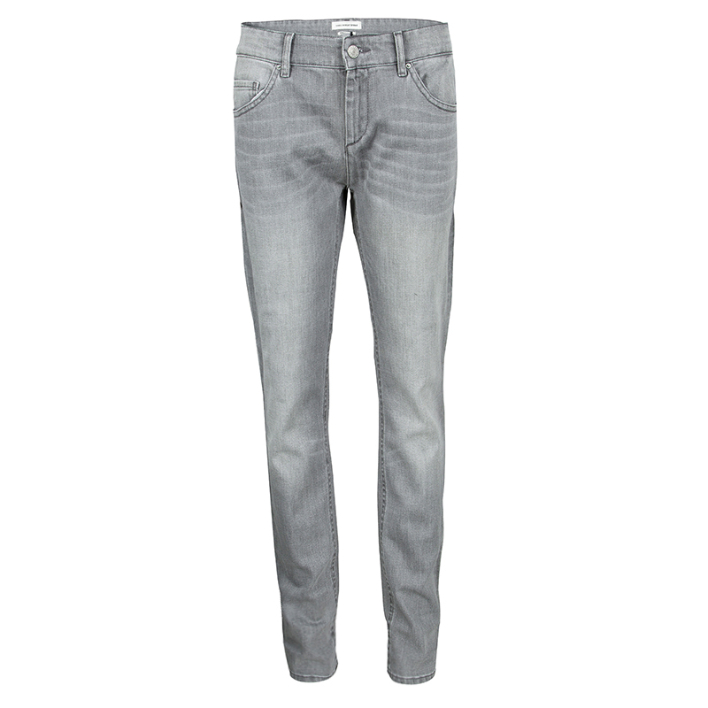 grey jeans with side stripe