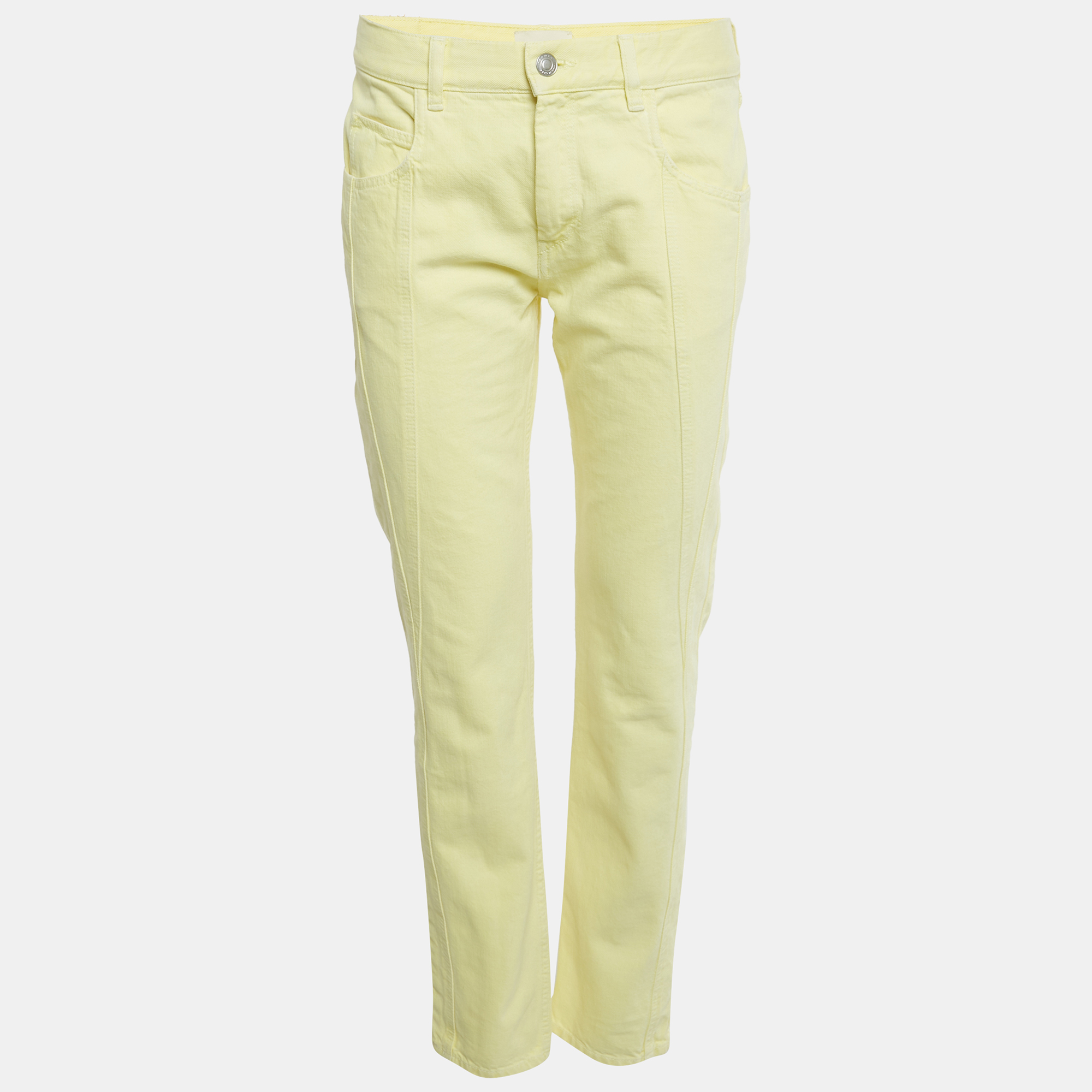 Pre-owned Isabel Marant Yellow Cotton Skinny Vikira Jeans M/waist 30"