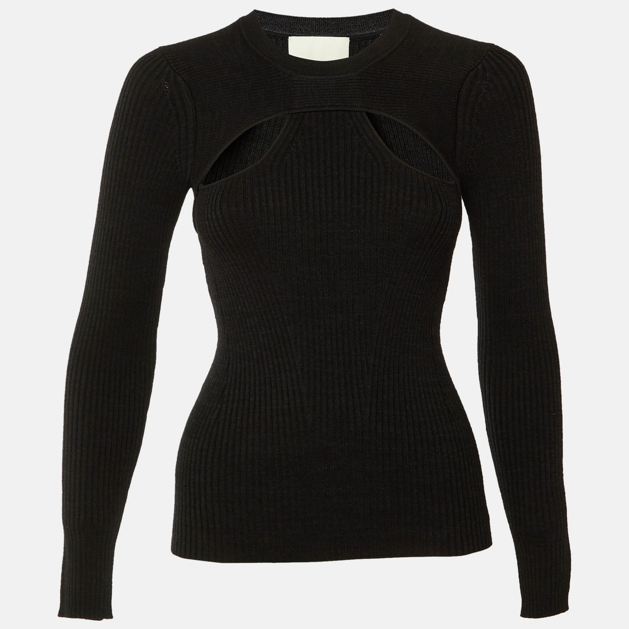 

Isabel Marant Black Merino Wool Knit Zana Cut-Out Jumper S