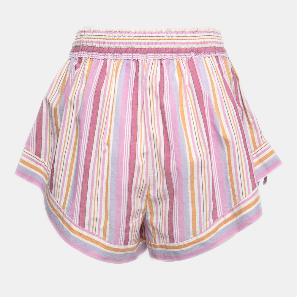 

Isabel Marant Pink Striped Cotton Drawstring Detail Shorts