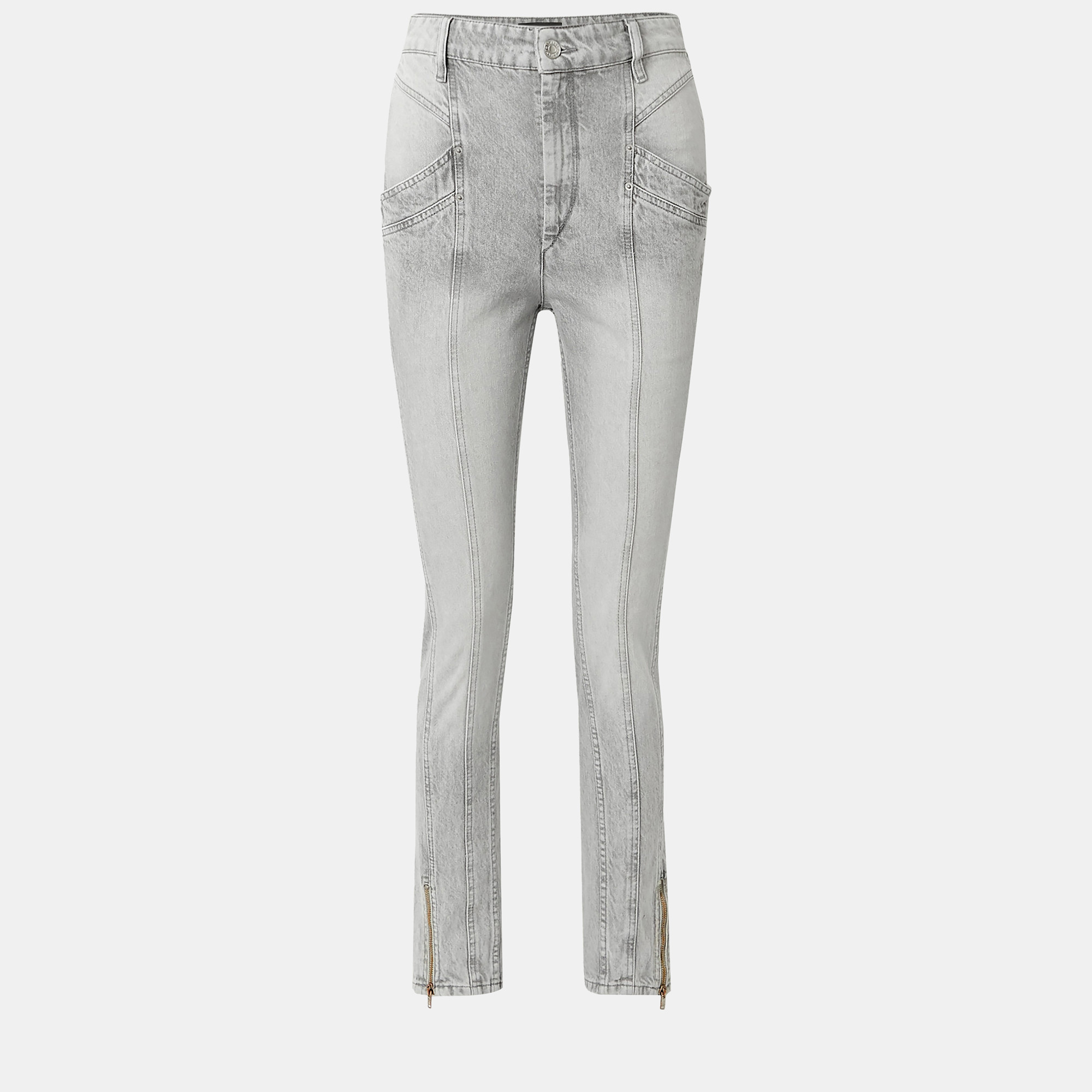 

Isabel Marant Cotton Skinny Leg Jeans 36, Grey