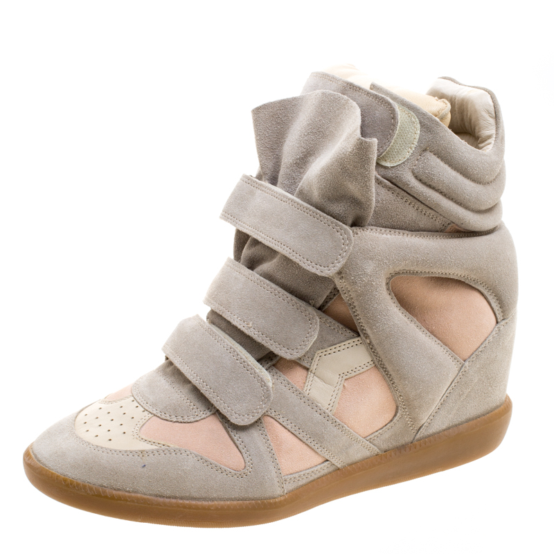 Pre Owned Isabel Marant Two Tone Bekett Wedge Sneakers Size 41