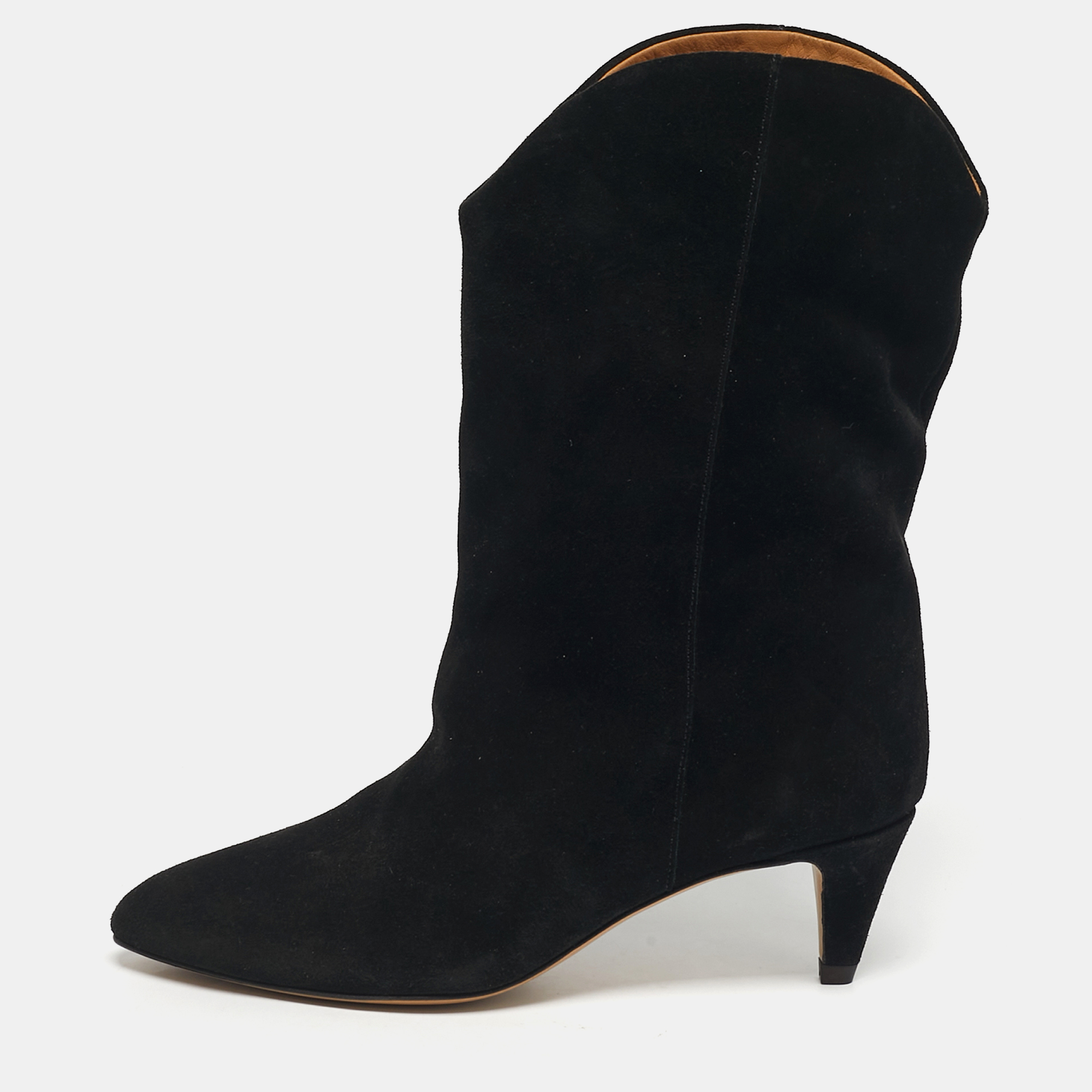 

Isabel Marant Black Suede Dernee High Ankle Length Boots Size